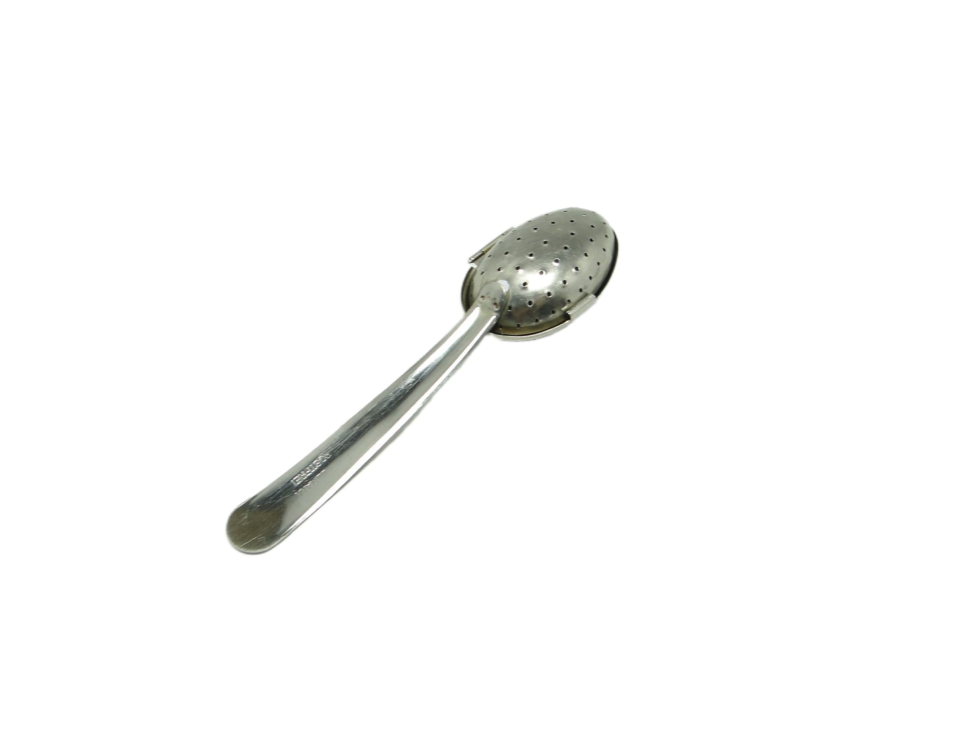 Tea infuser spoon, modernism, silver-plated brass, Poland, 1970s. - 93559