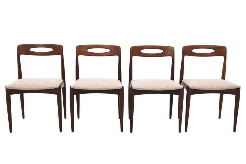 Tekowe krzesła, proj. J. Andersen dla Uldum Møbelfabrik, Dania, lata 60.