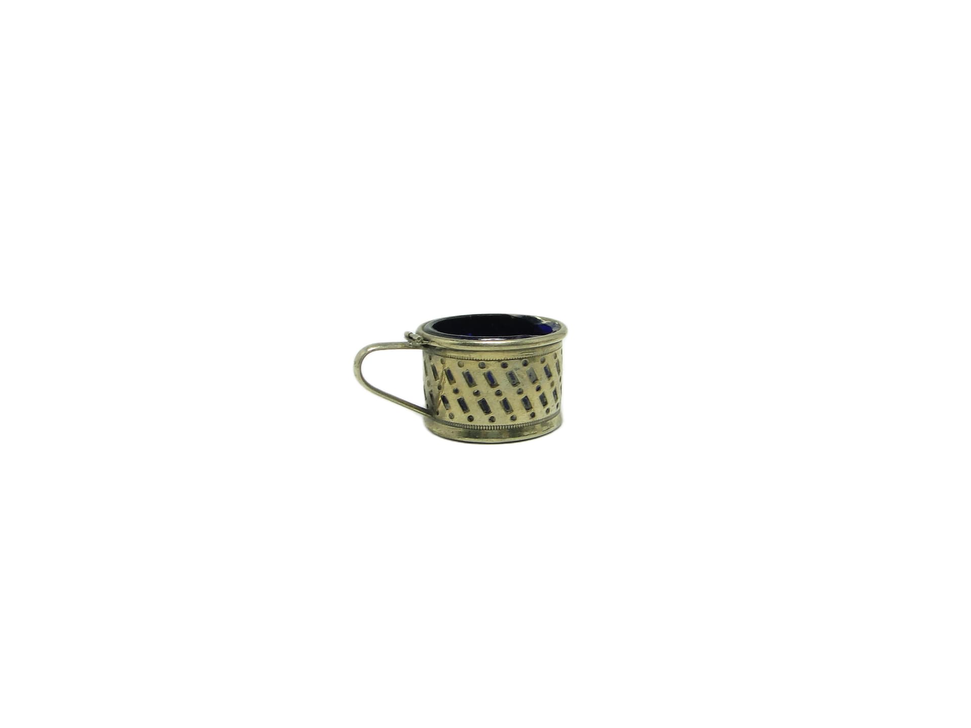 Art Deco salt cellar, silver-plated brass, Sweden, 1930s.