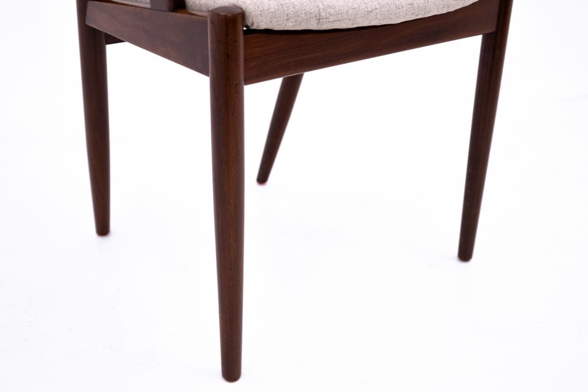 Tekowy komplet krzeseł, proj. K. Kristiansen, Dania, lata 60. - 58057