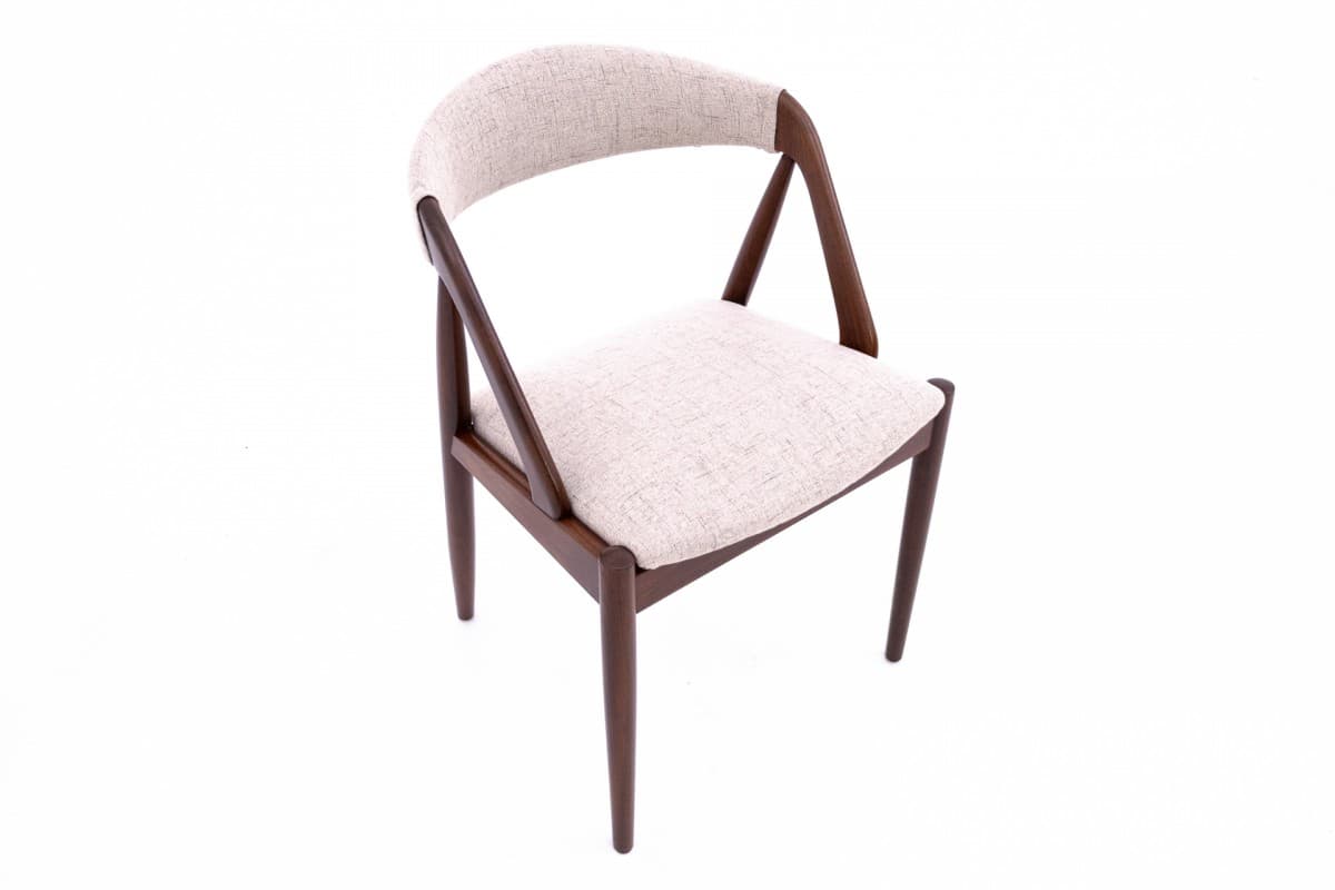 Tekowy komplet krzeseł, proj. K. Kristiansen, Dania, lata 60. - 58052