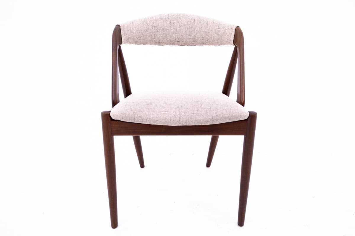 Tekowy komplet krzeseł, proj. K. Kristiansen, Dania, lata 60. - 58051