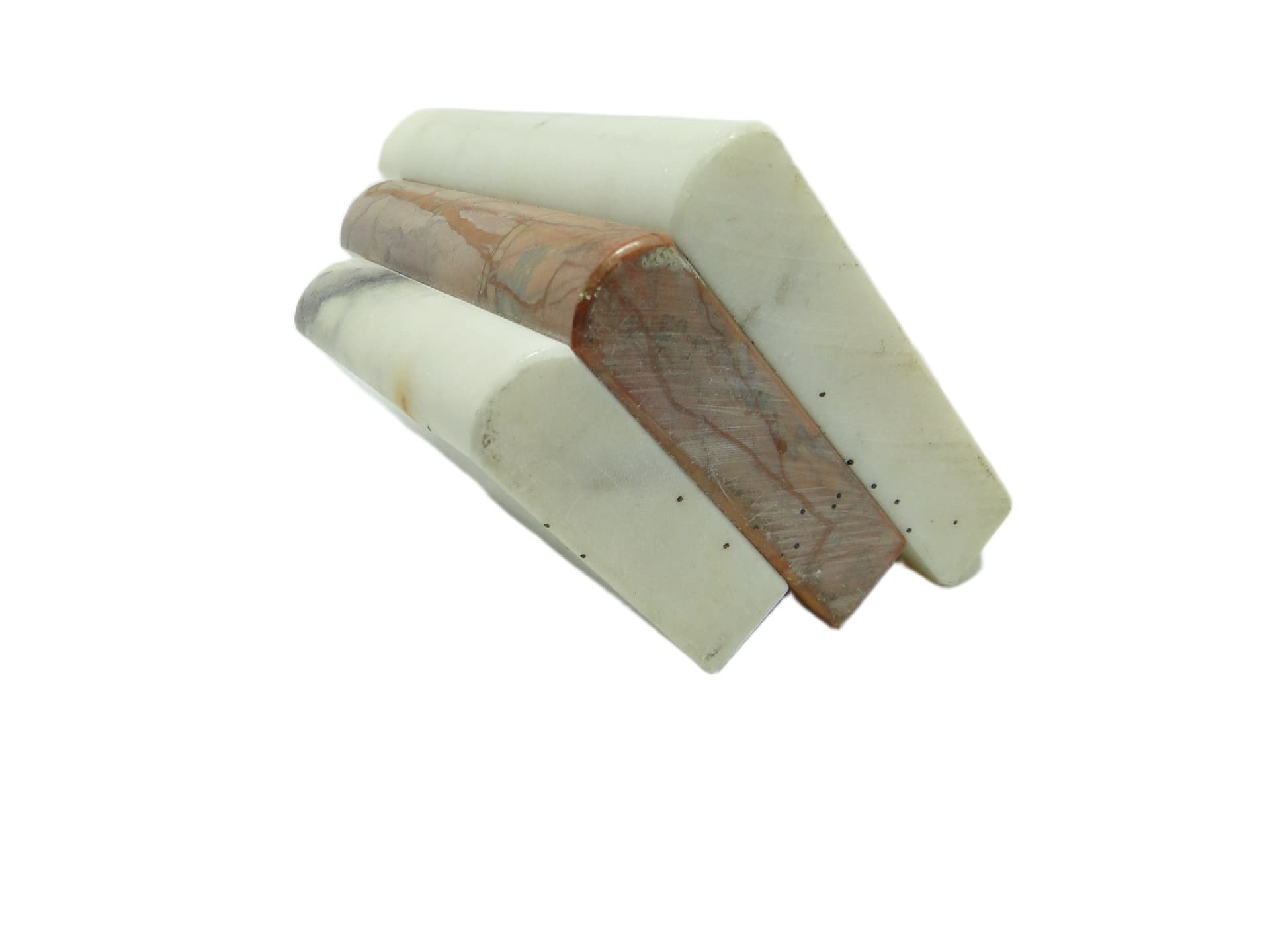 Para podpórek na książki, art déco, marmur ivory white, Niemcy, lata 30. - 93859