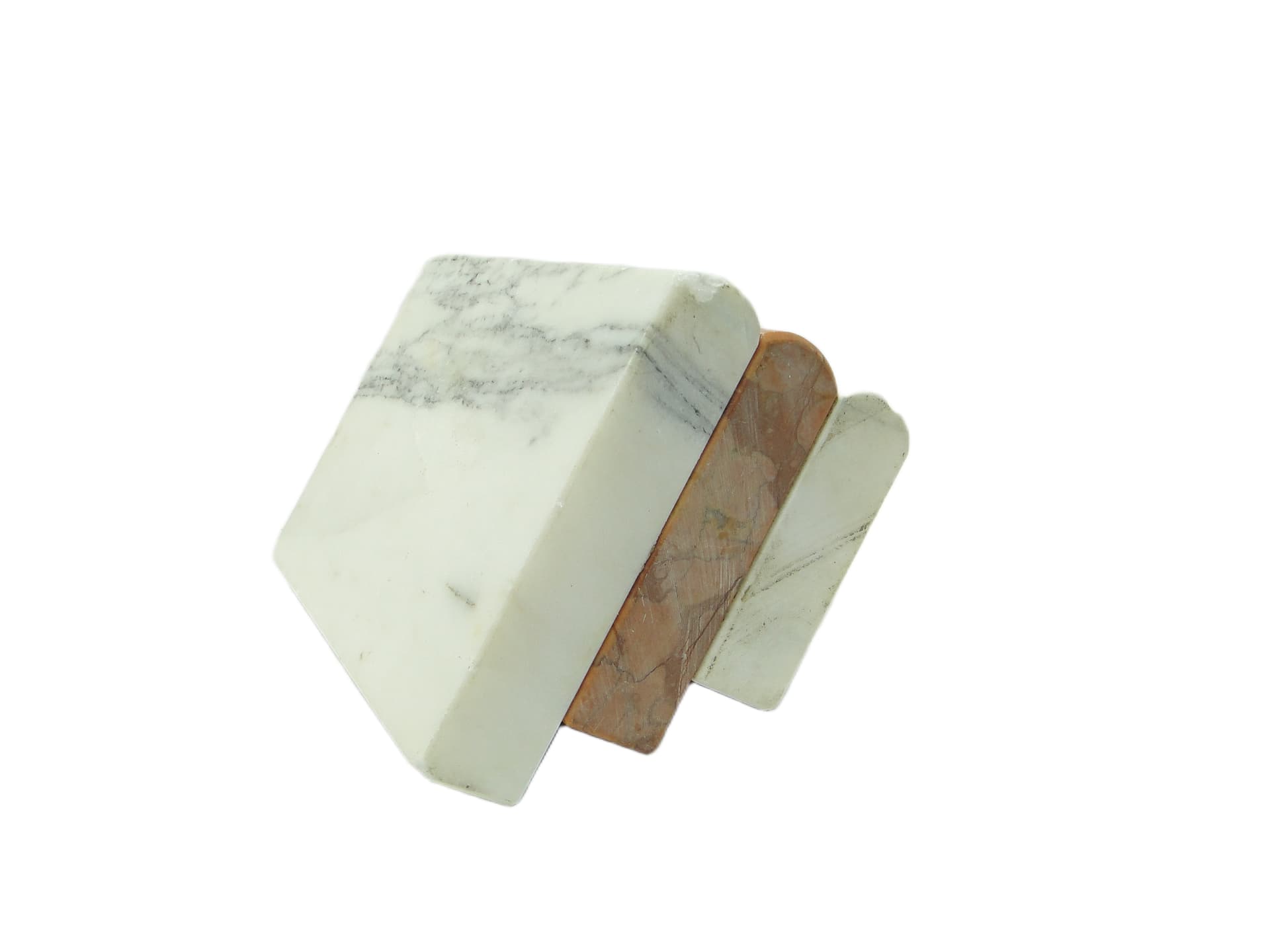 Para podpórek na książki, art déco, marmur ivory white, Niemcy, lata 30. - 93858