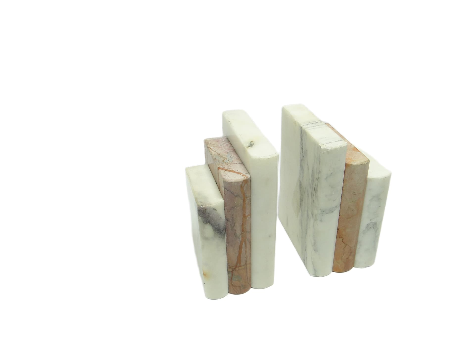 Para podpórek na książki, art déco, marmur ivory white, Niemcy, lata 30. - 93855