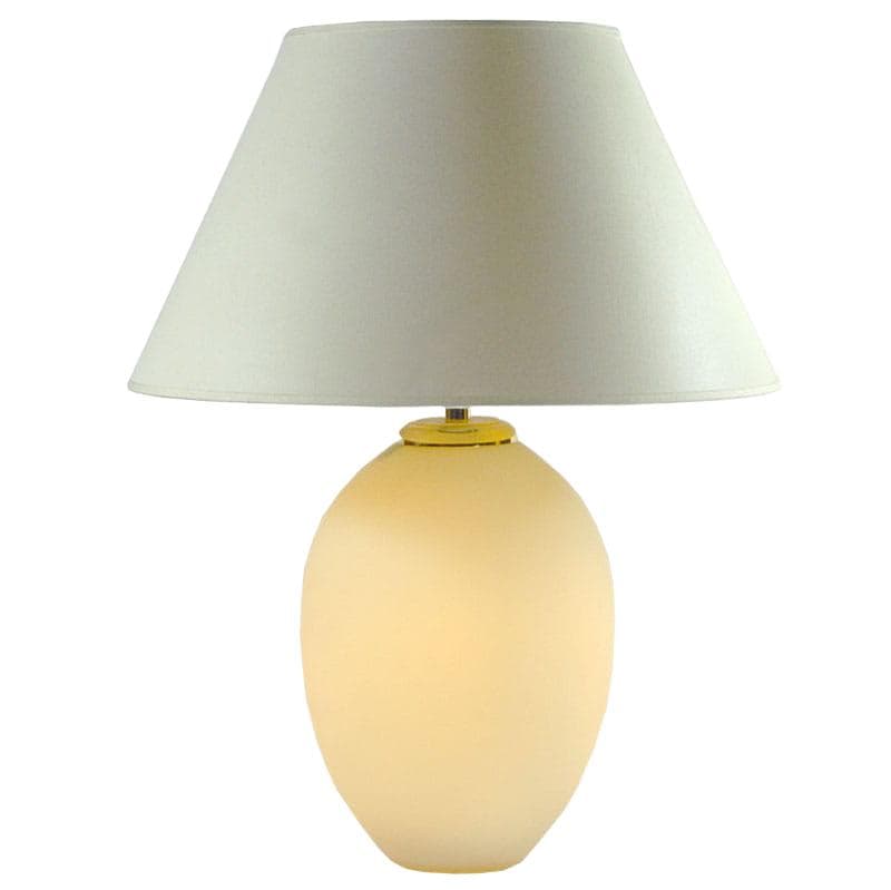 Żółta lampa stołowa z opalinowego szkła, Włochy, lata 80.