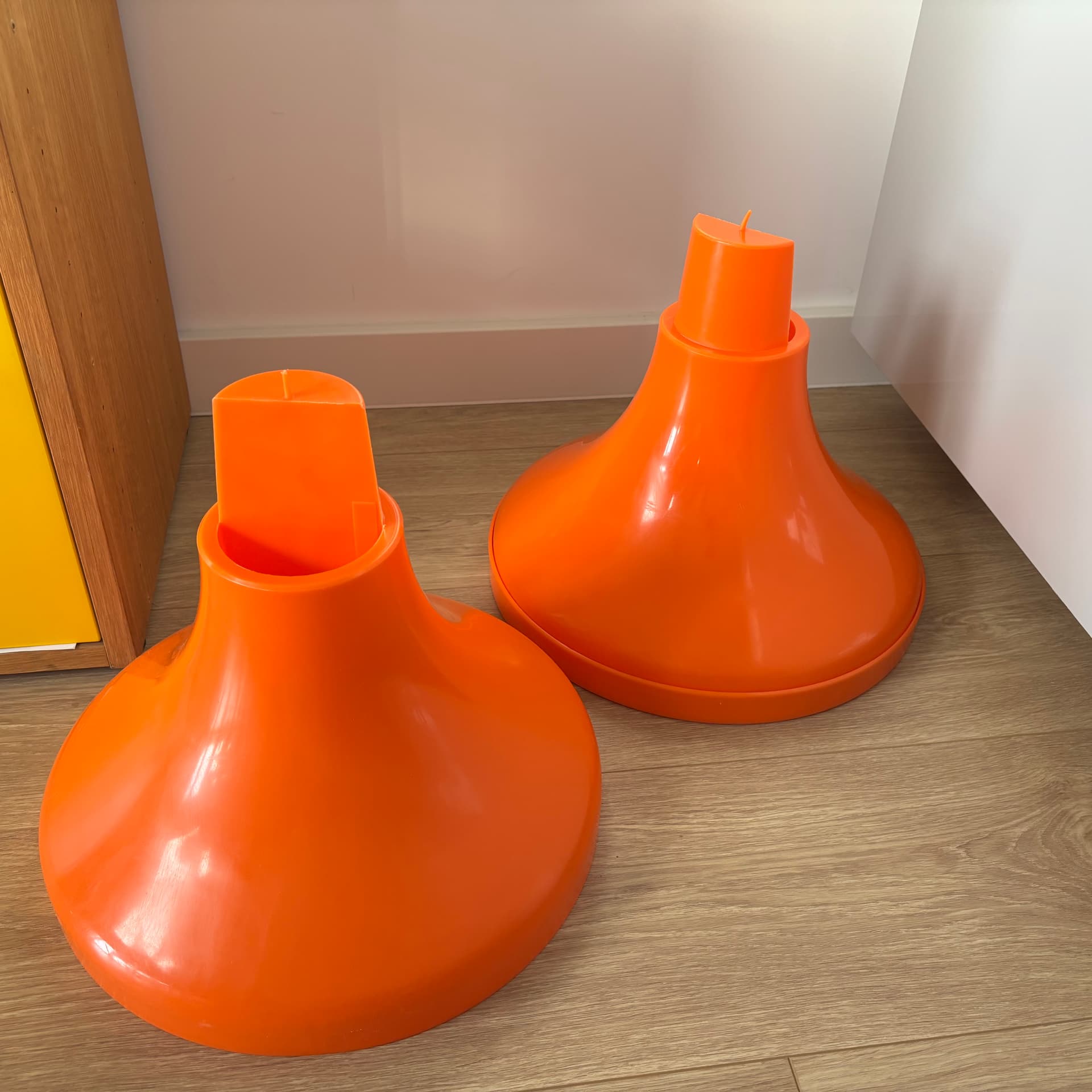 Taboret Space Age, pomarańczowy, plastik, Niemcy, lata 70. - 94011