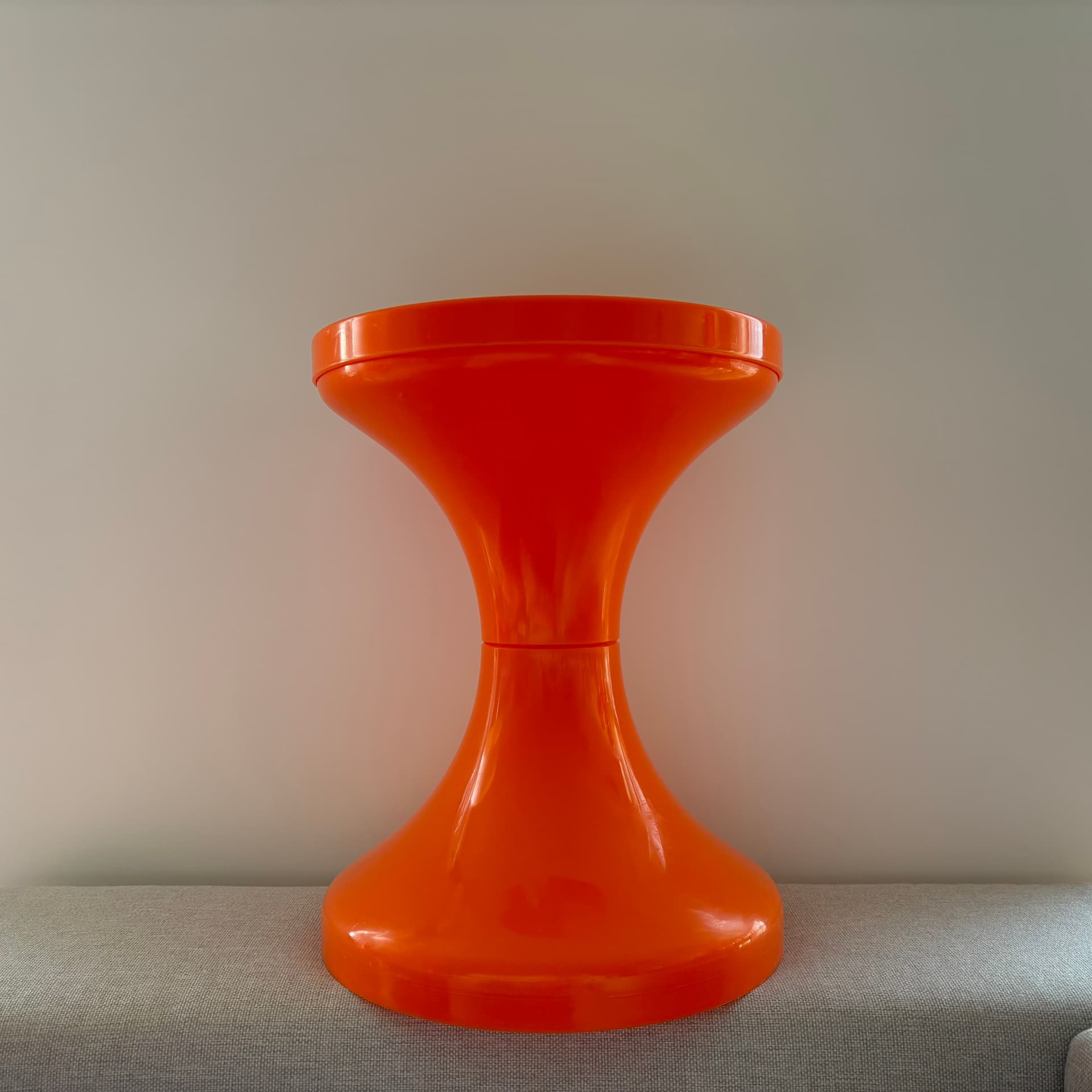 Taboret Space Age, pomarańczowy, plastik, Niemcy, lata 70. - 94006