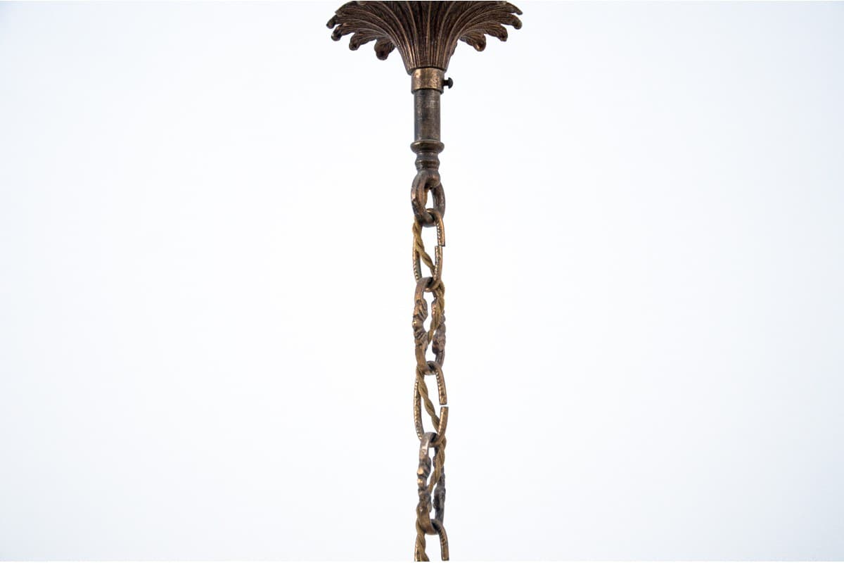 Złoty kryształowy żyrandol rokoko, Francja, lata 40. - 57798