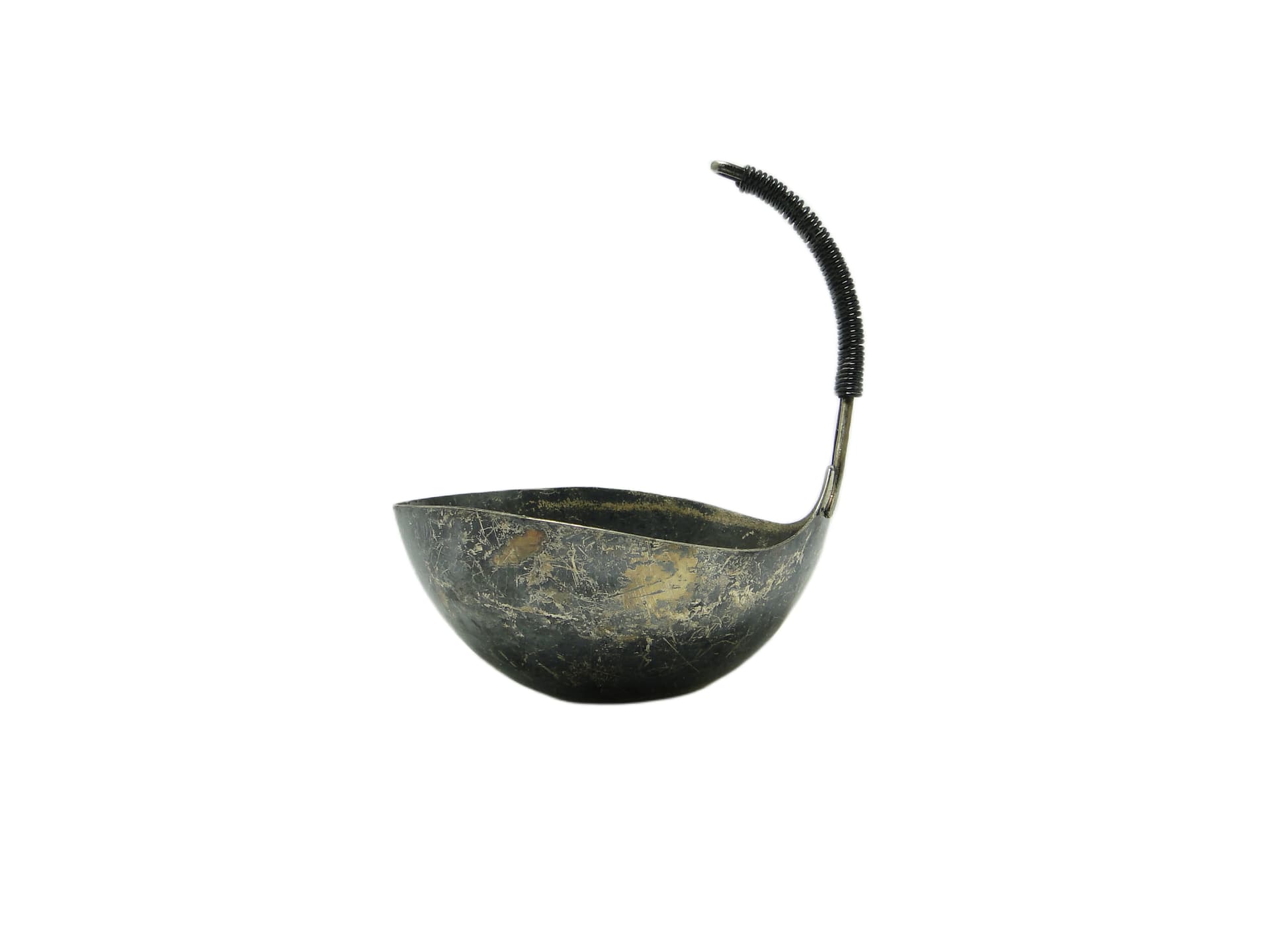 Chochla, skandynawski modernizm, mosiądz srebrzony, Dania, lata 60. - 94552