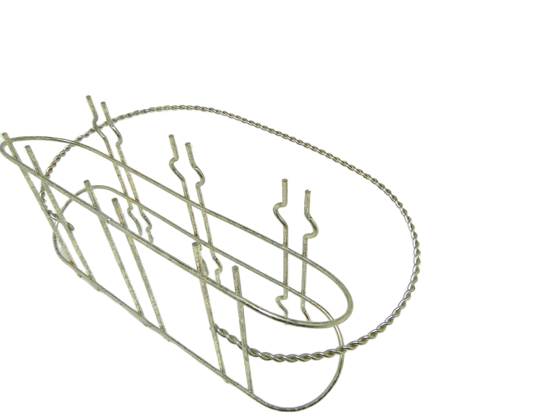 Glass holder, mid-century modern, silver metal, Belgium, 1960s. - 94620