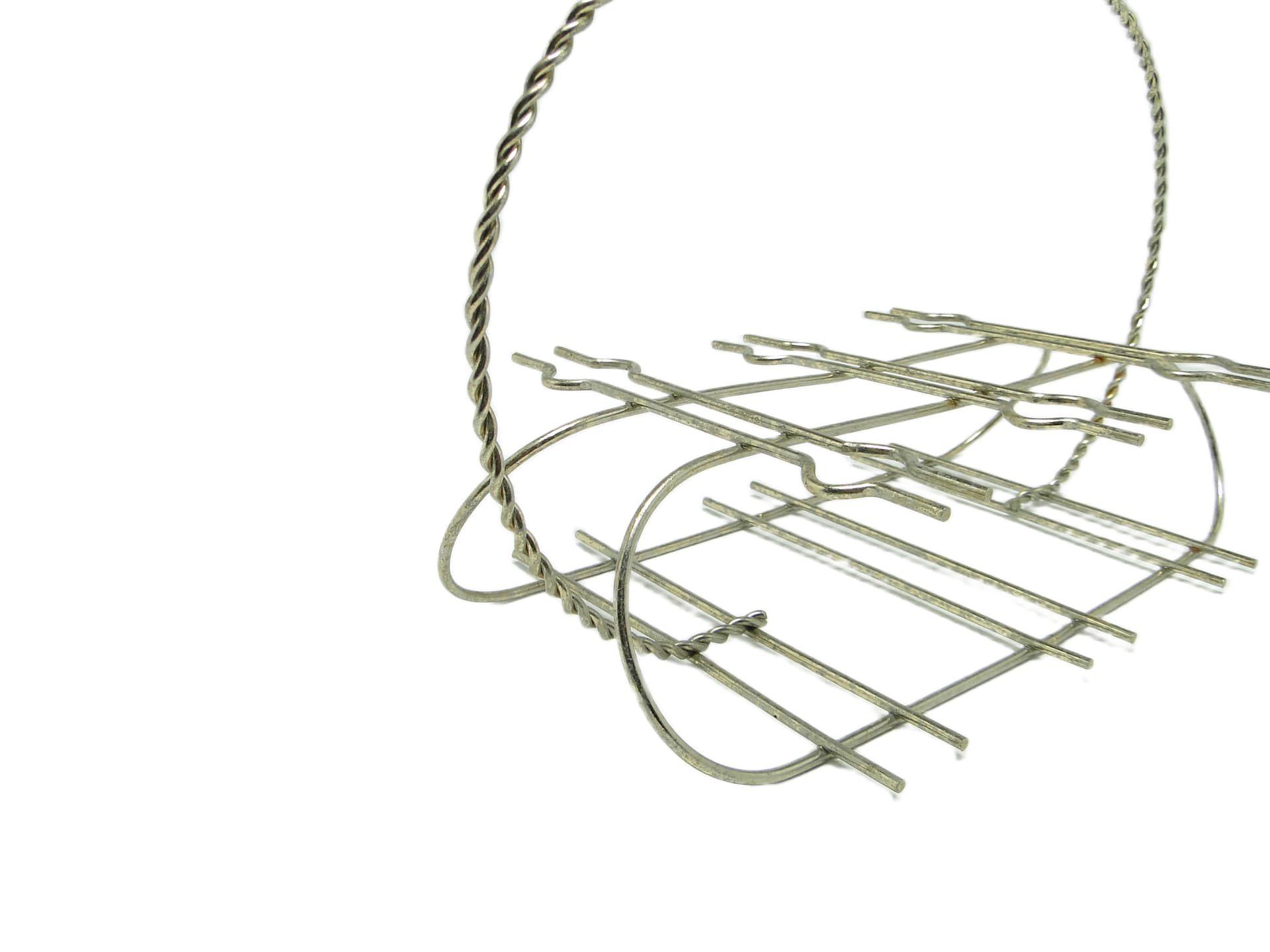 Glass holder, mid-century modern, silver metal, Belgium, 1960s. - 94616