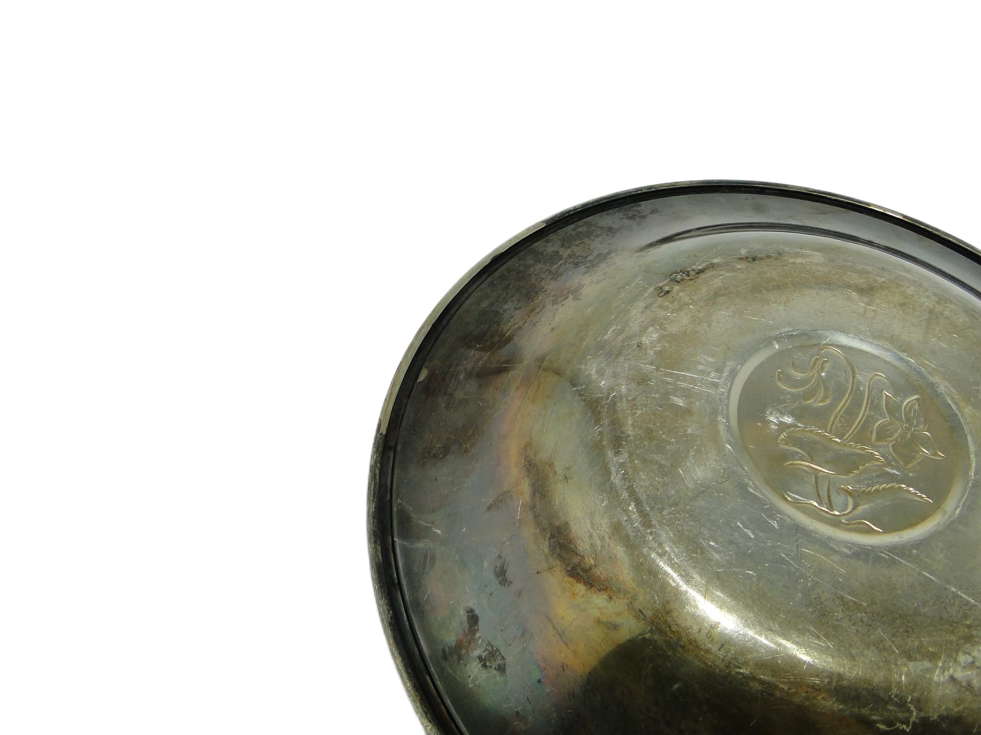 Decorative bowl, Minimalism, silver-plated brass, Denmark, 1950s. - 94636