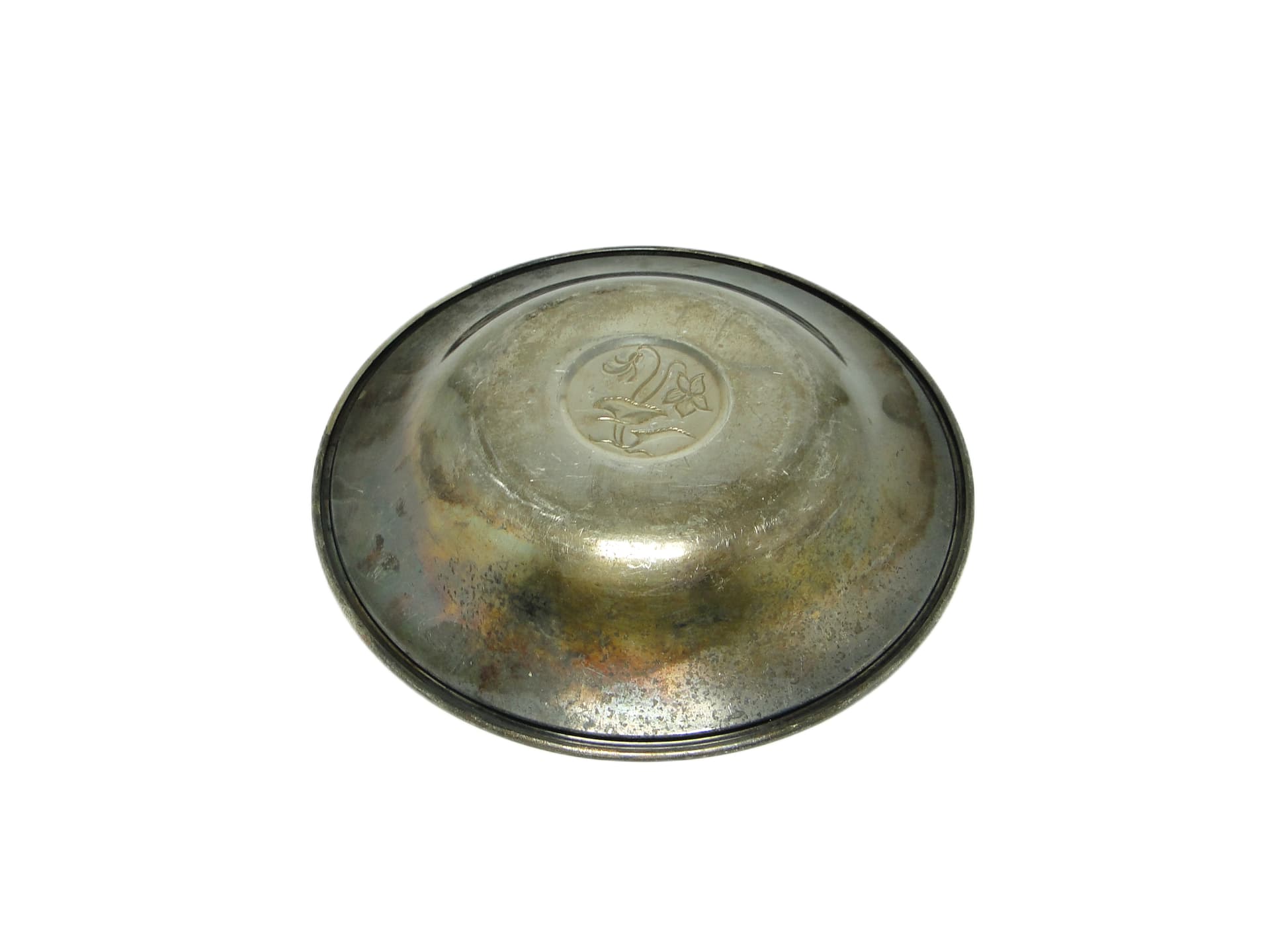 Decorative bowl, Minimalism, silver-plated brass, Denmark, 1950s. - 94634
