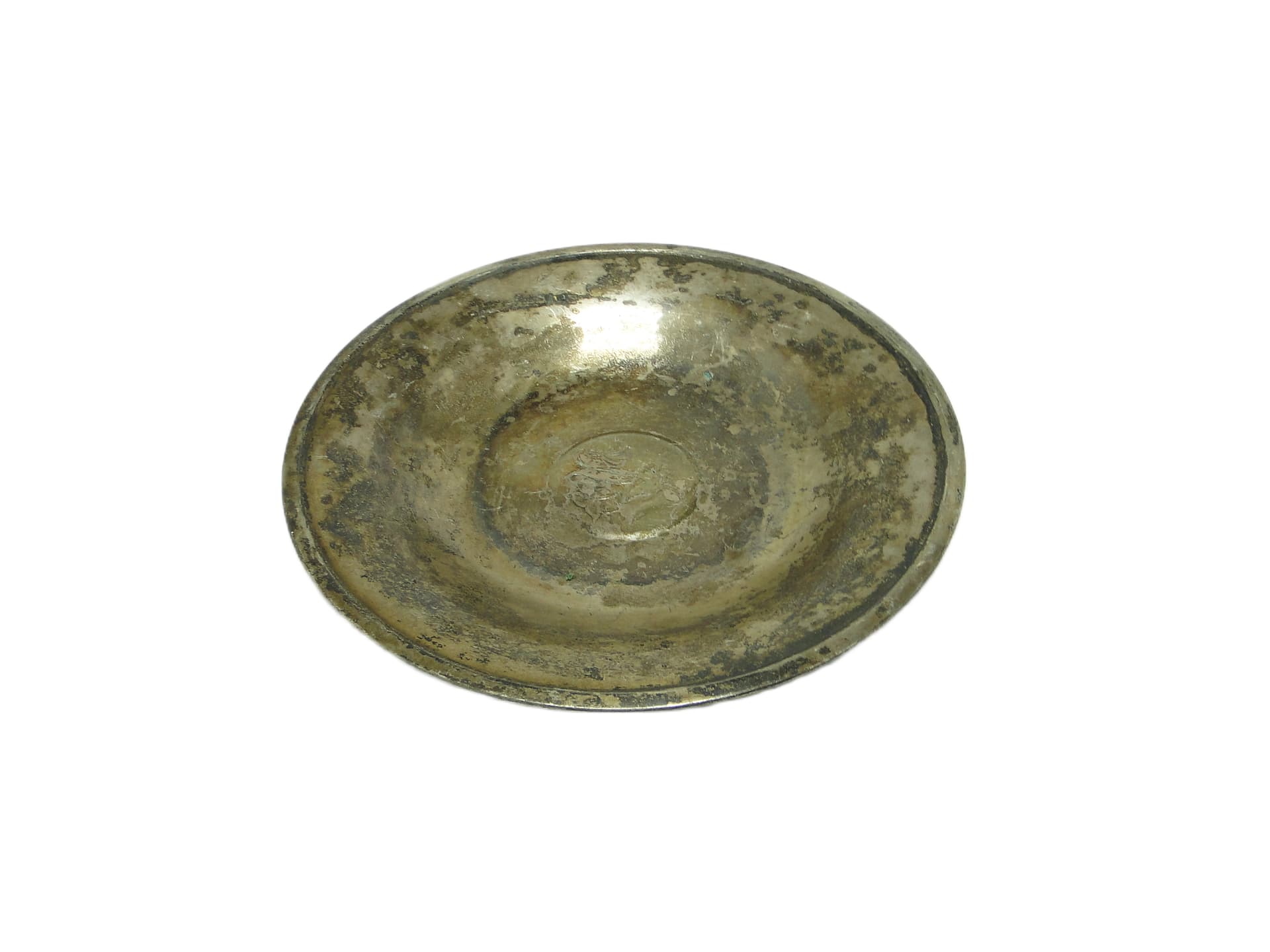 Decorative bowl, Minimalism, silver-plated brass, Denmark, 1950s. - 94633
