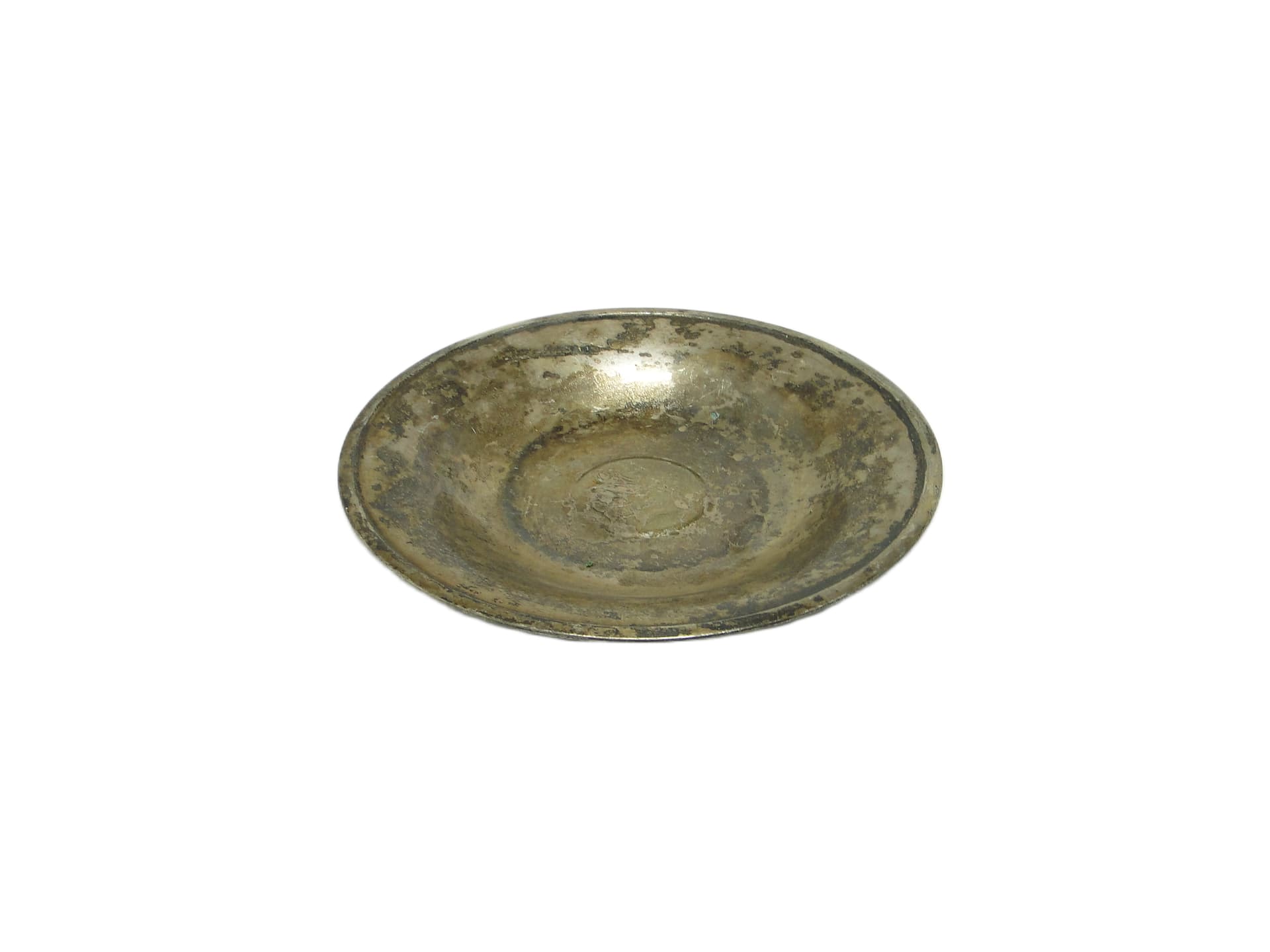 Decorative bowl, Minimalism, silver-plated brass, Denmark, 1950s.
