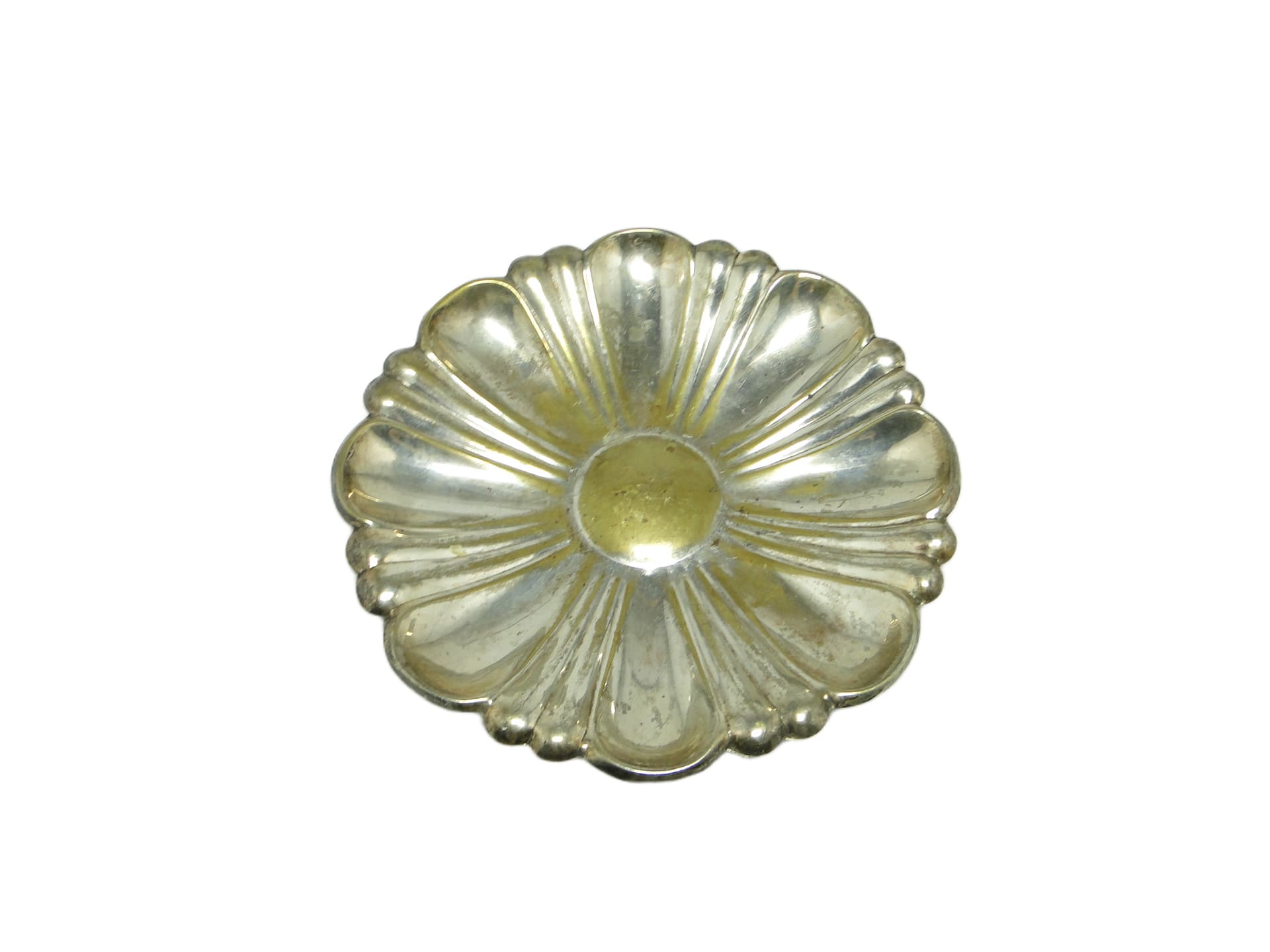 Art Nouveau centerpiece, silver-plated brass, Poland, 1970s.