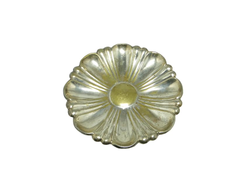 Art Nouveau centerpiece, silver-plated brass, Poland, 1970s.