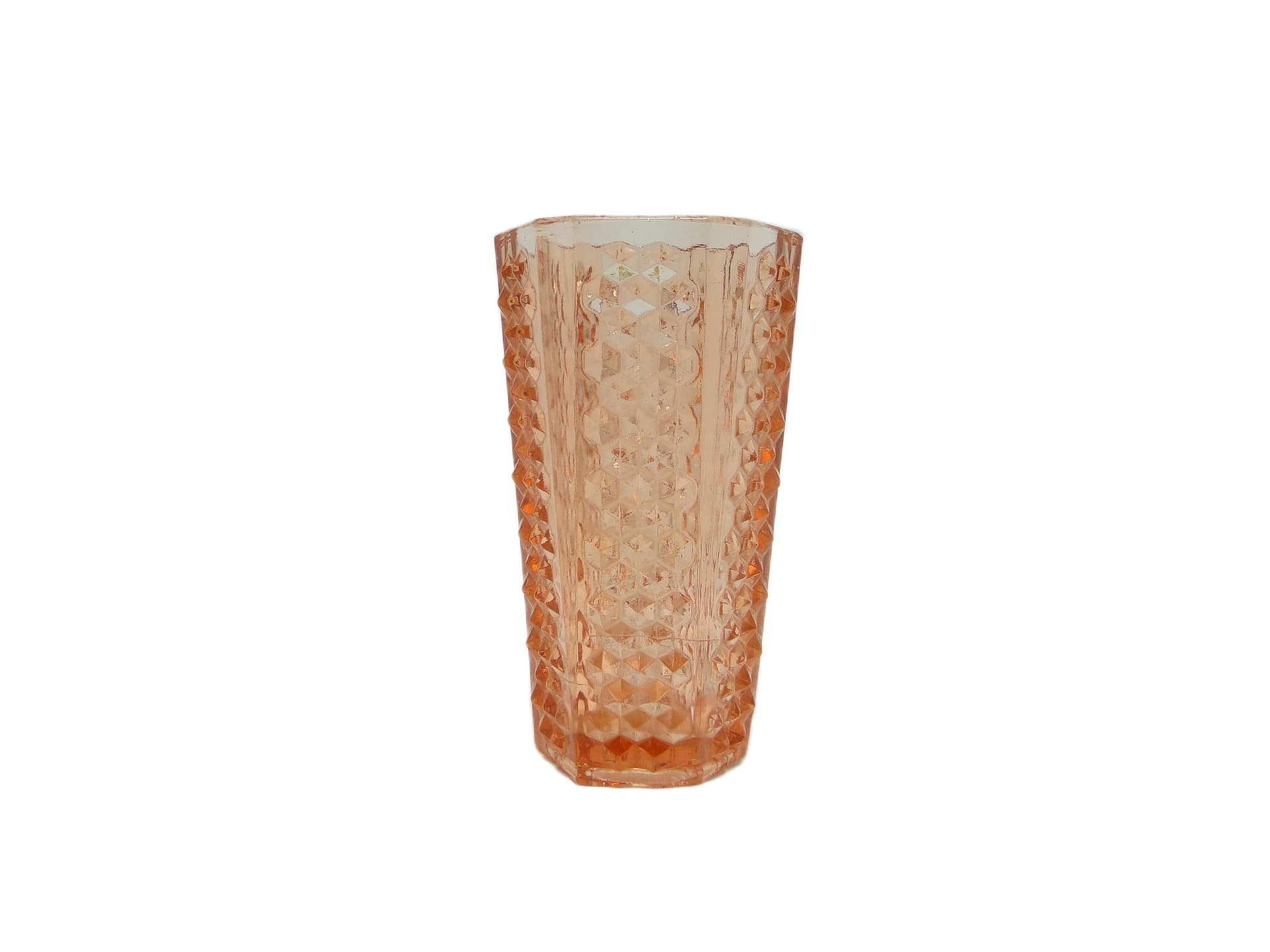 Wazon Ćwieki, modernizm, szkło rozalinowe, Ząbkowice, Polska, lata 70.