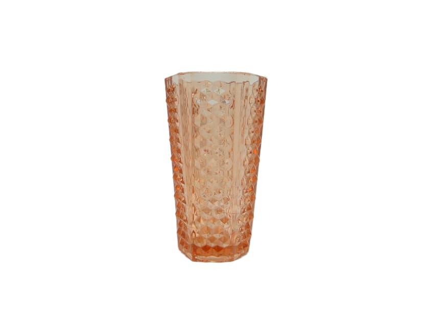 Wazon Ćwieki, modernizm, szkło rozalinowe, Ząbkowice, Polska, lata 70.