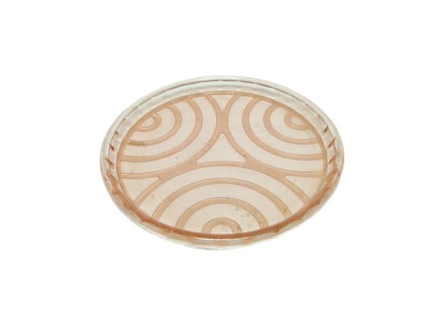 Mid-century modern decorative plate, pink glass, Poland, 1950s. - DIMENSION