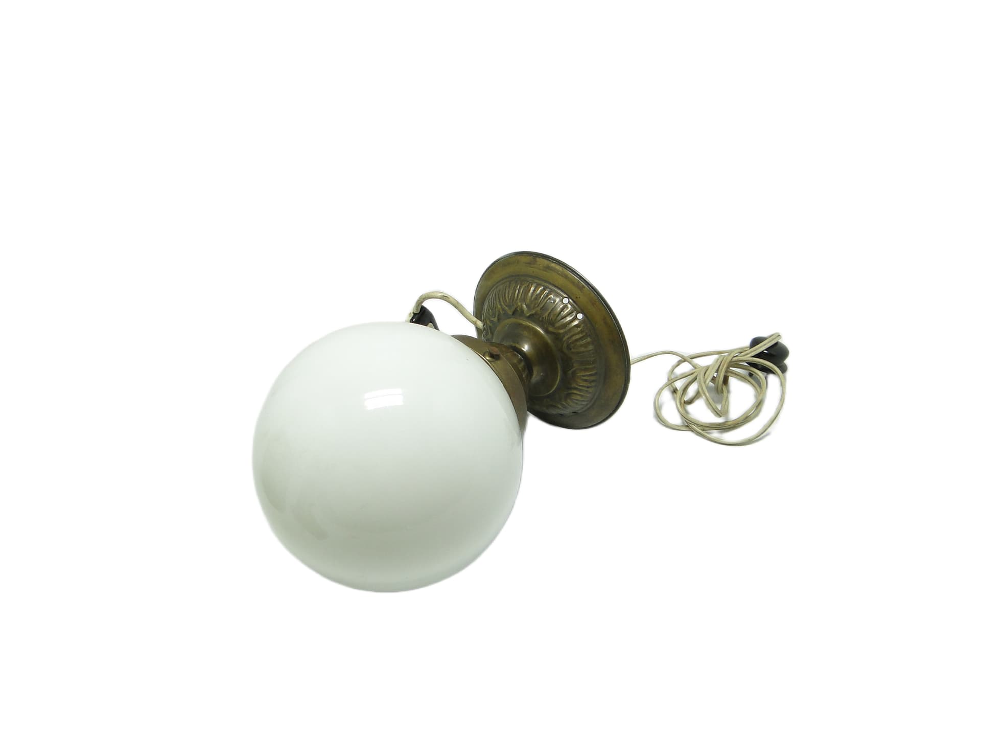 Lampa stołowa Art déco, szkło białe, Polska, lata 30. - 94691