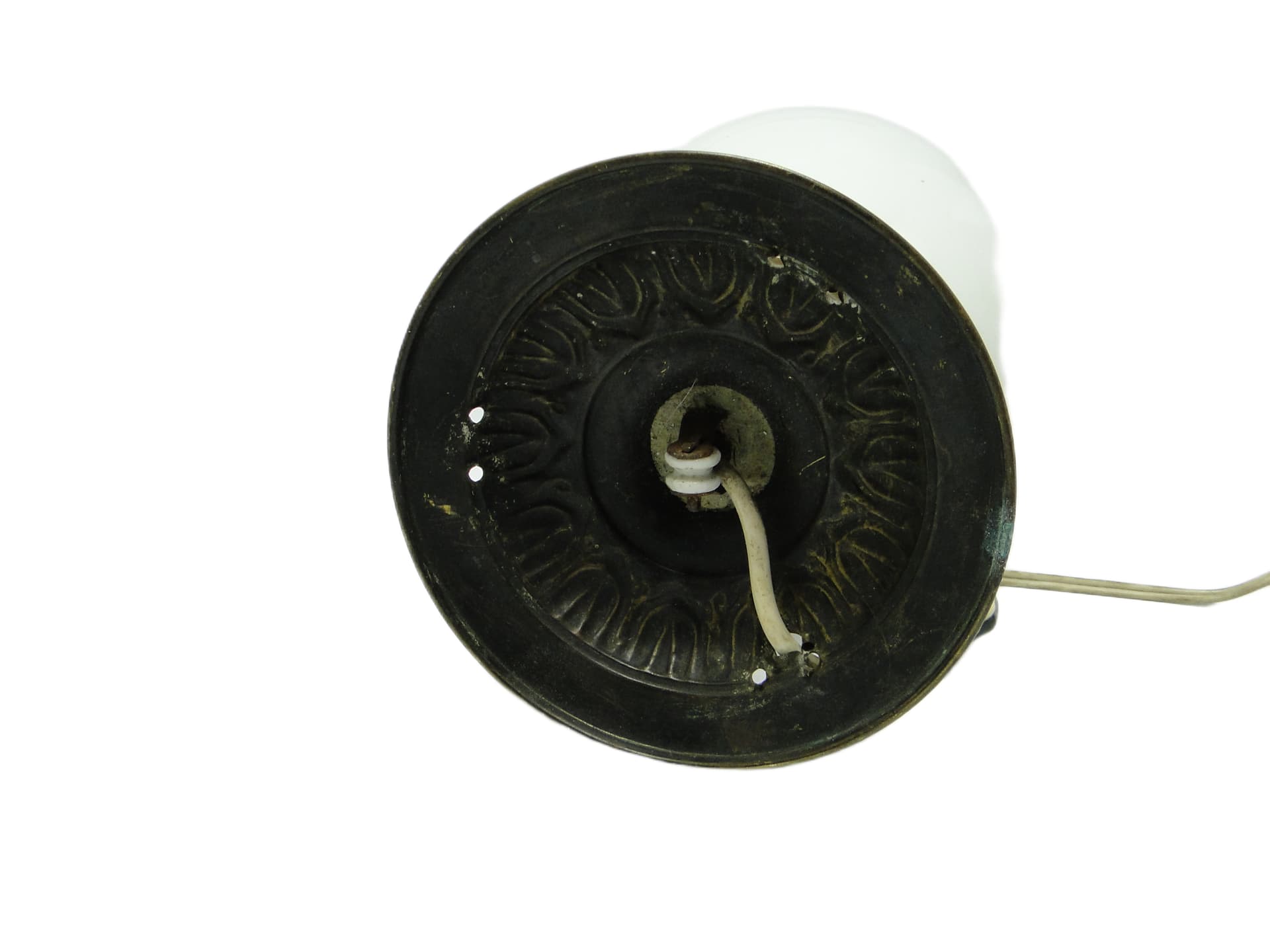 Lampa stołowa Art déco, szkło białe, Polska, lata 30. - 94689