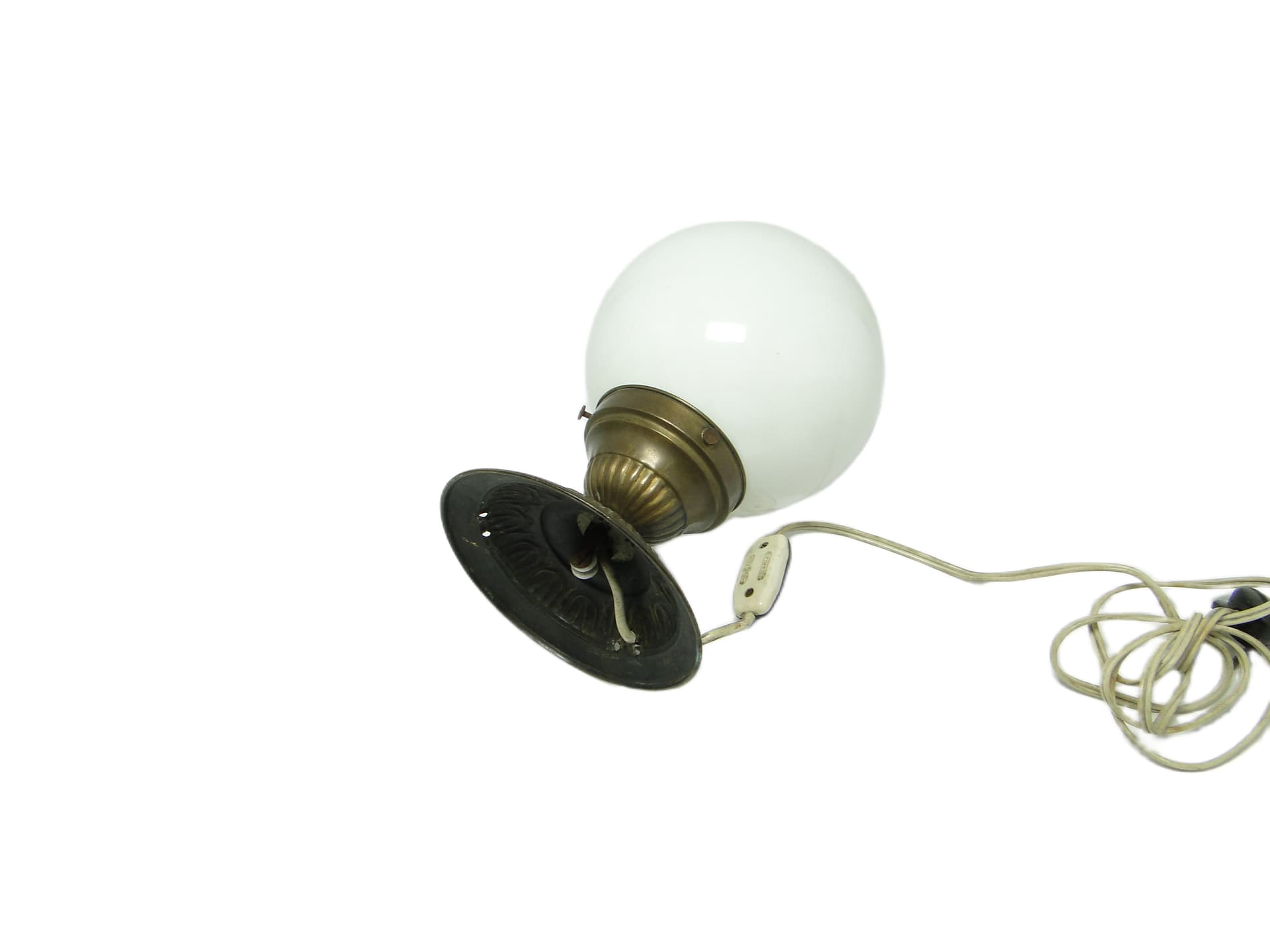 Lampa stołowa Art déco, szkło białe, Polska, lata 30. - 94688