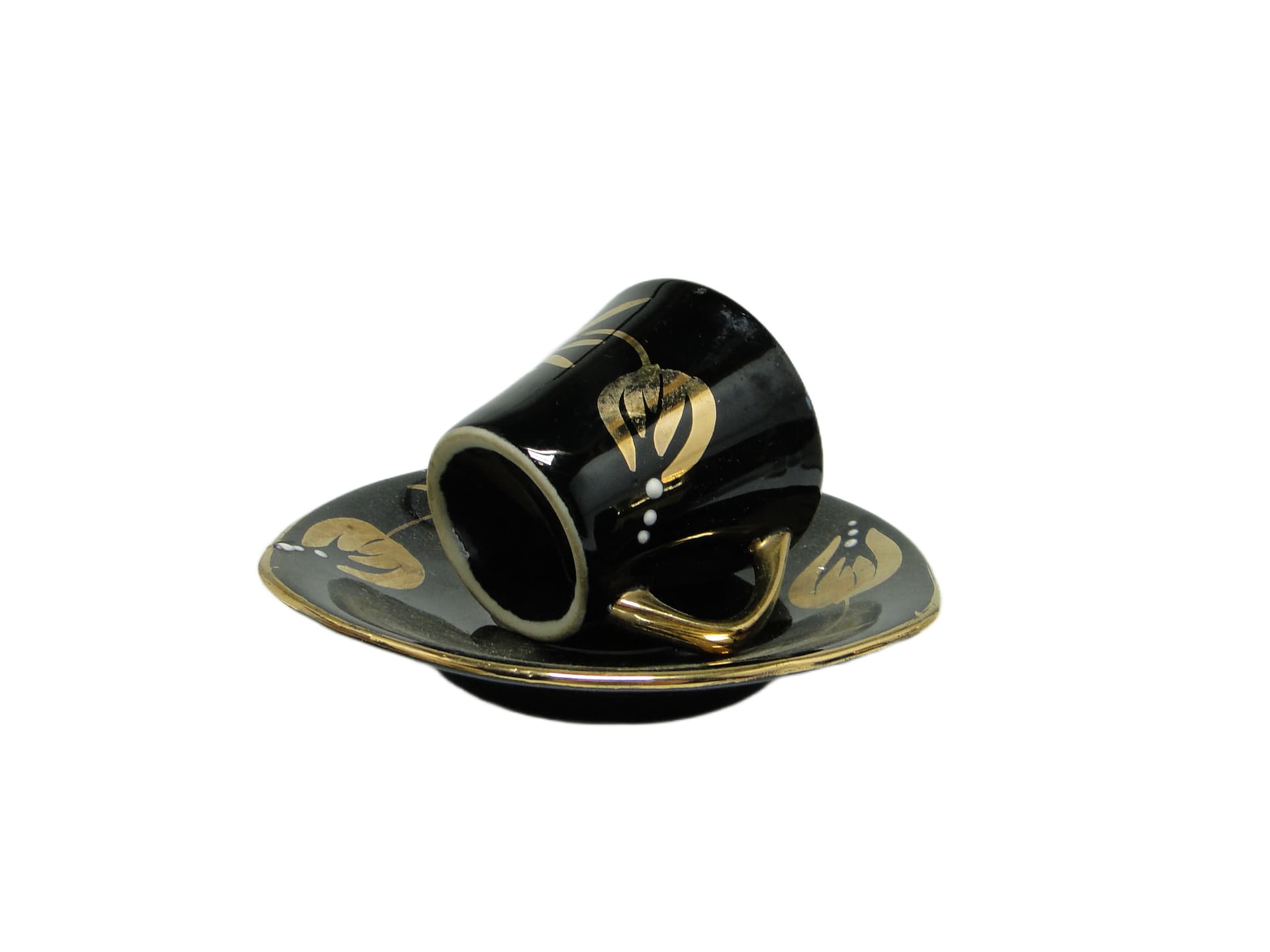 Zestaw filiżanki ze spodkiem, Chic & Glam, porcelana, Chodzież, Polska, lata 70. - 94761