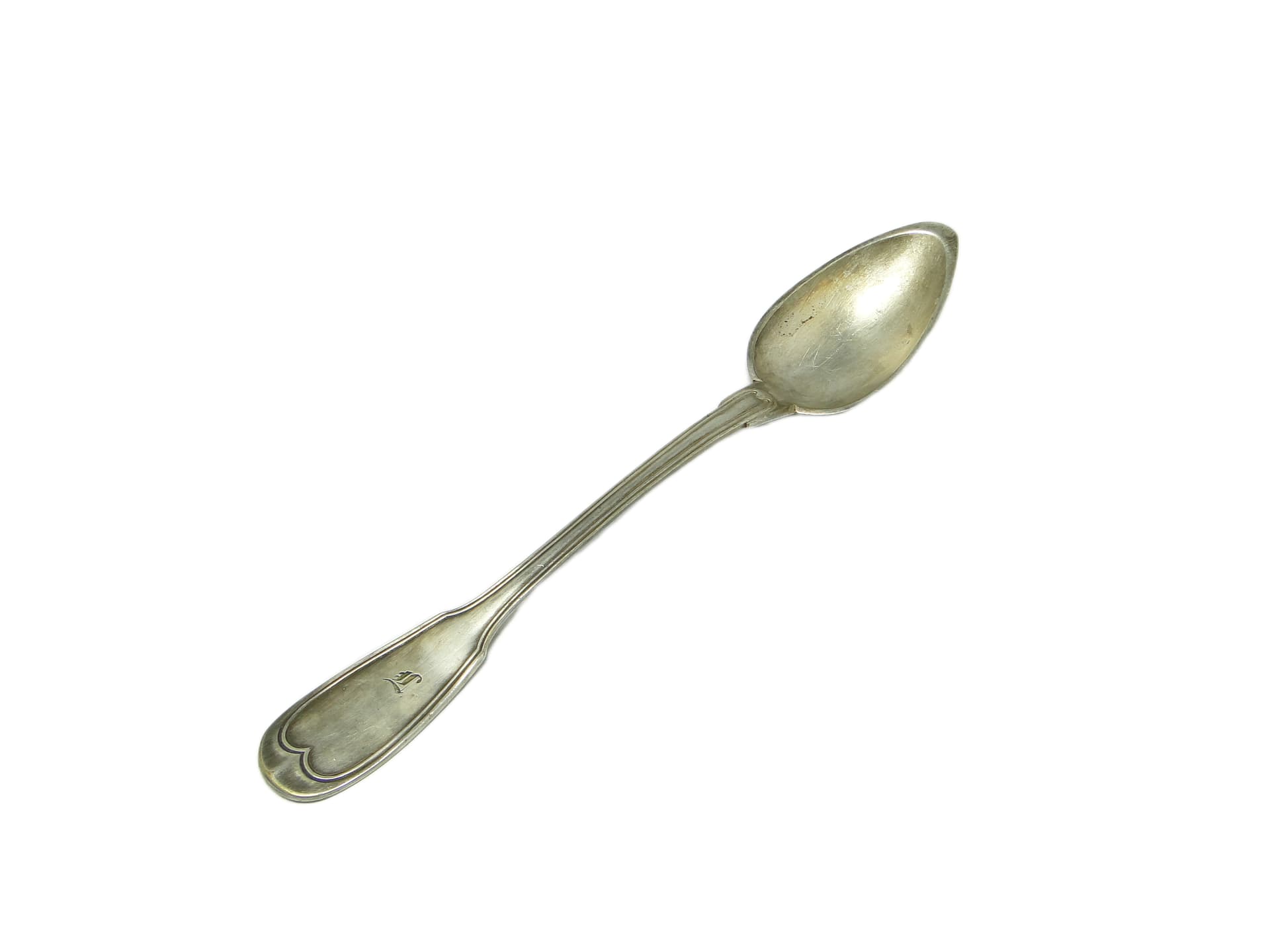Table spoon, Classicism, silver-plated brass, Austro-Hungary, early 20th c.