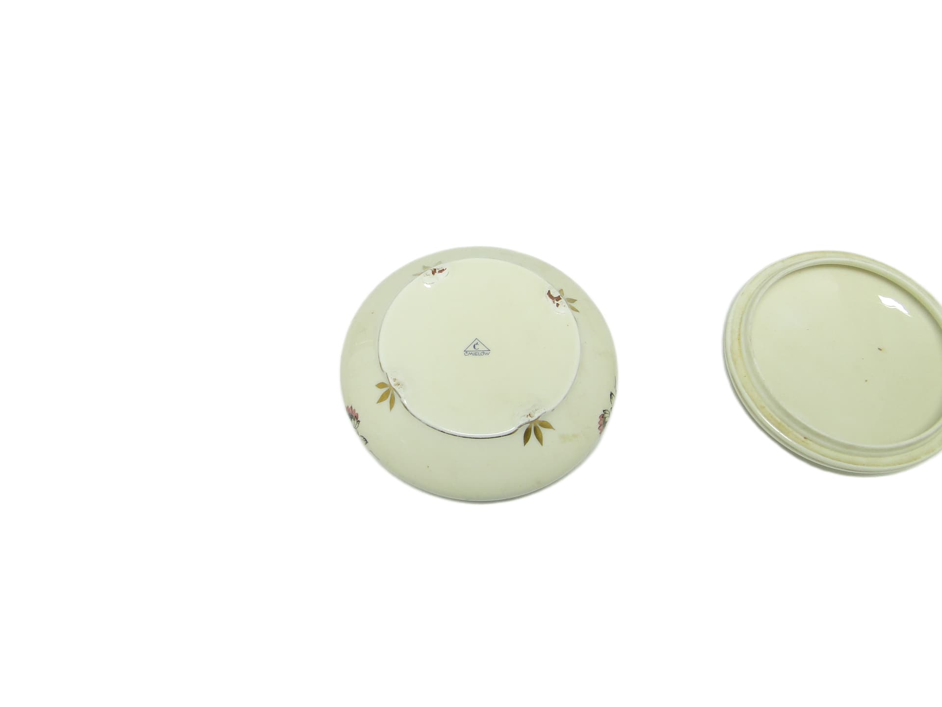 Bomboniera Art Nouveau, ceramika kremowa, Ćmielów, Polska, lata 50. - 94802