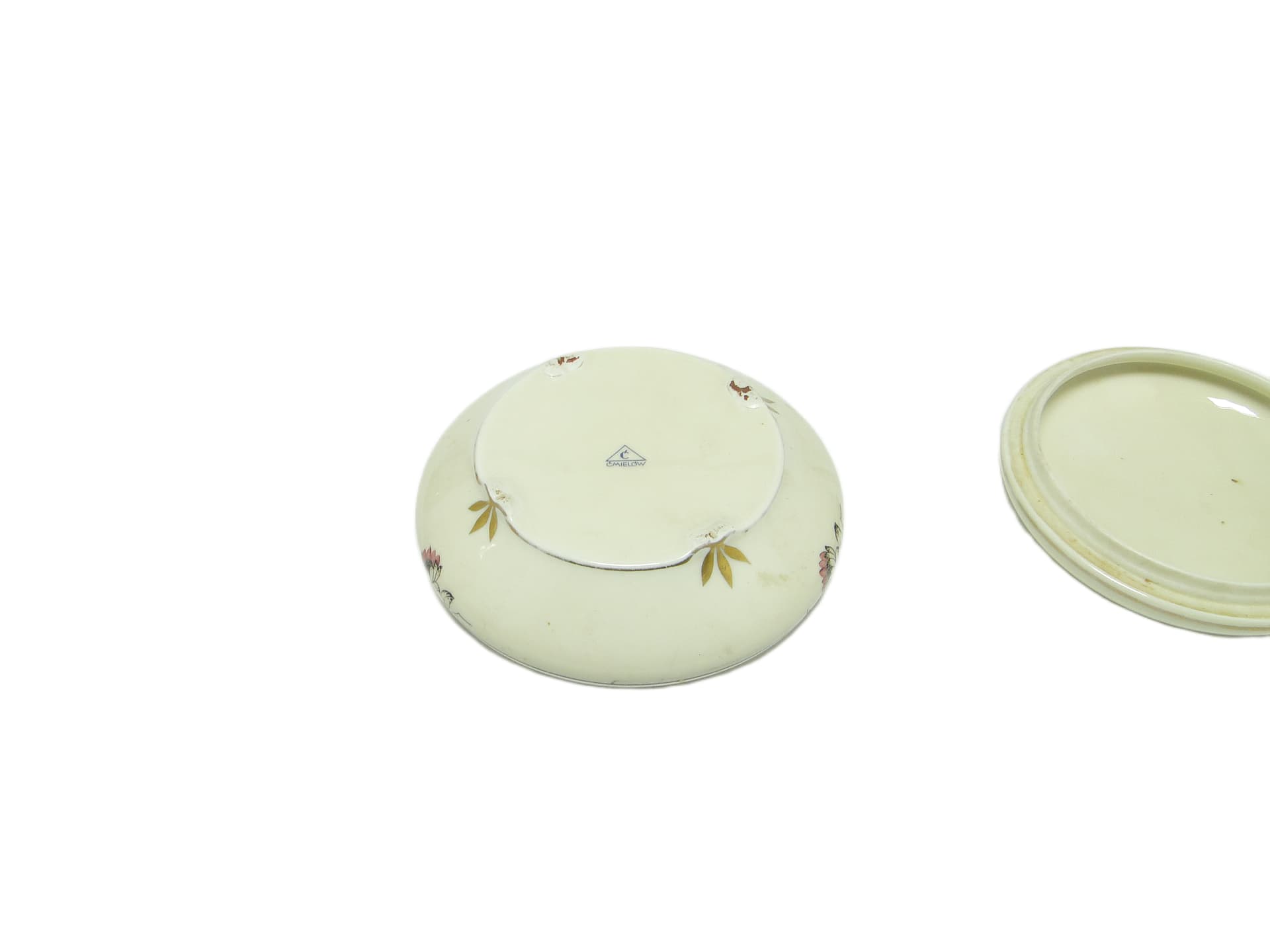 Bomboniera Art Nouveau, ceramika kremowa, Ćmielów, Polska, lata 50. - 94803