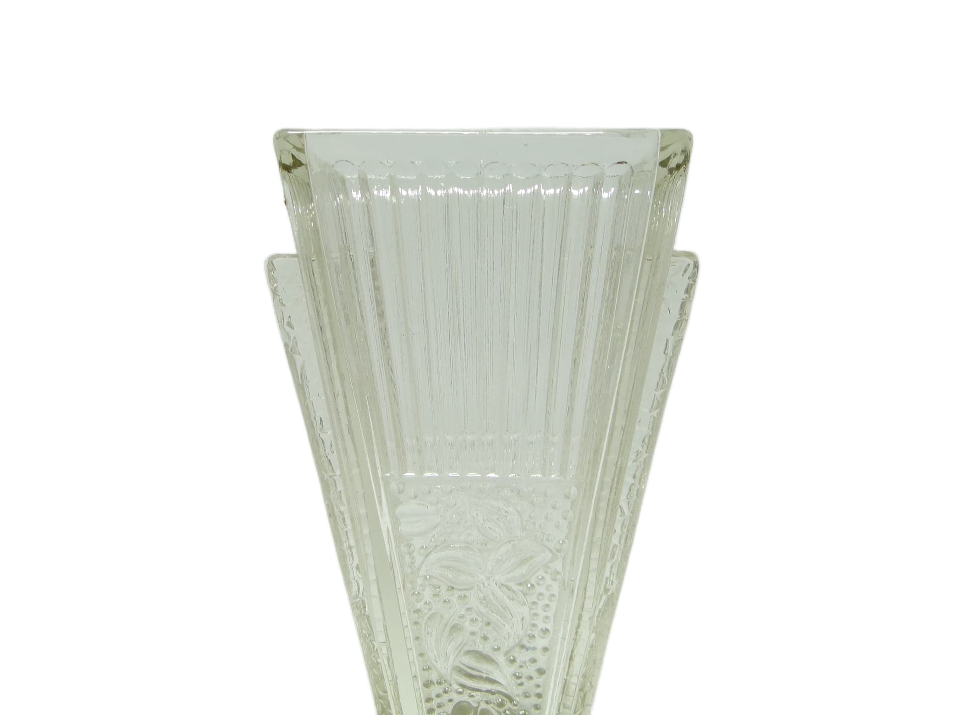 Serwetnik Art Deco, szkło transparentne, Polska, lata 50. - 94810