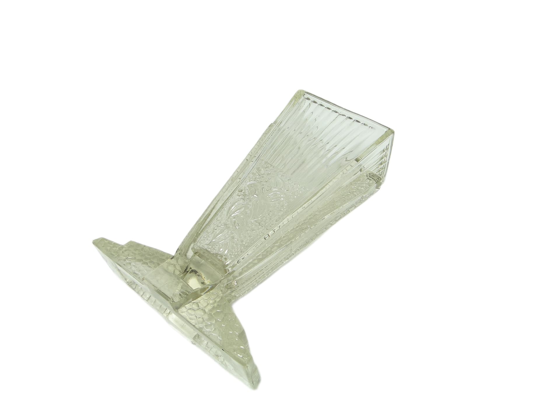 Serwetnik Art Deco, szkło transparentne, Polska, lata 50. - 94819