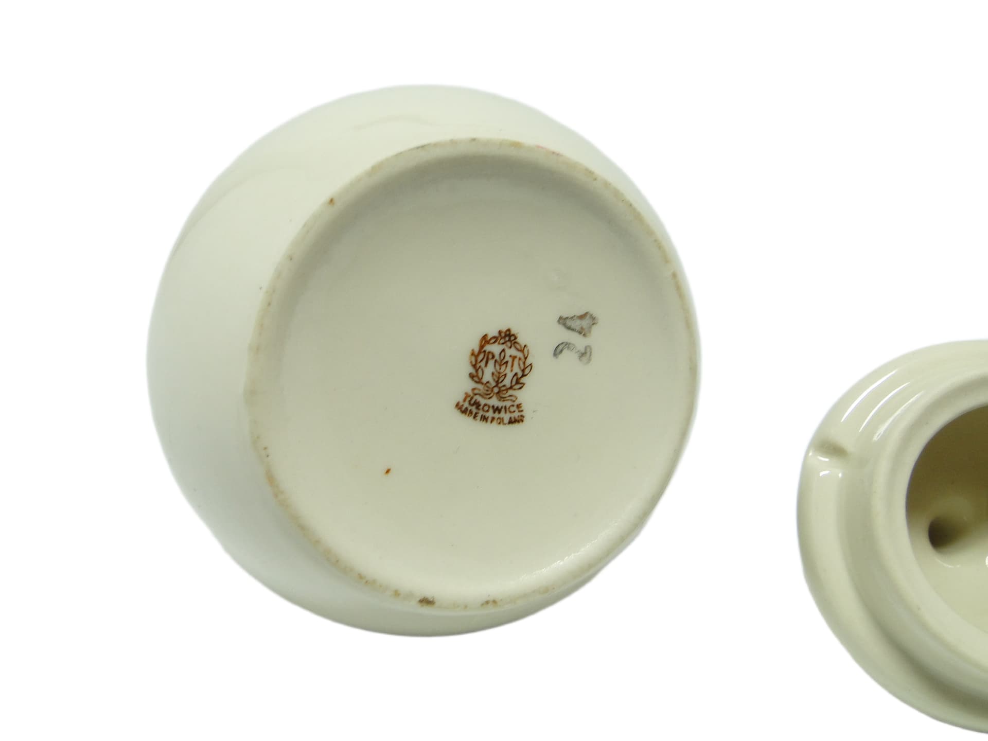 Cukiernica Ewa, modernizm, porcelana ivory white, Polska, lata 70. - 94857
