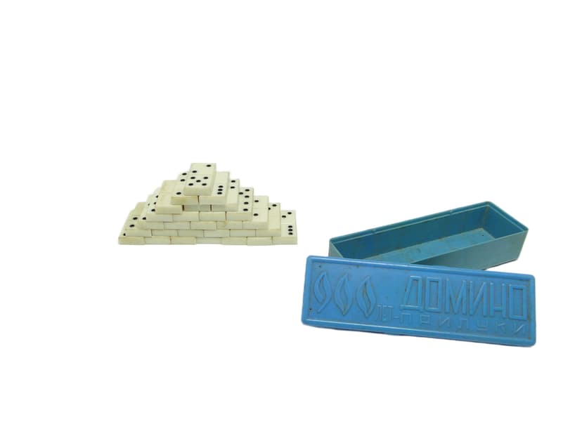 Domino Modernizm, plastik ivory white, ZSRR, lata 70.