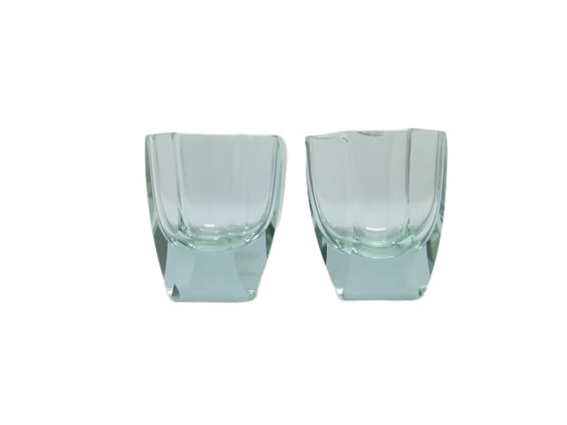 Para kieliszków Art Deco, szkło turkusowe, Czechosłowacja, lata 30. - WYMIARY