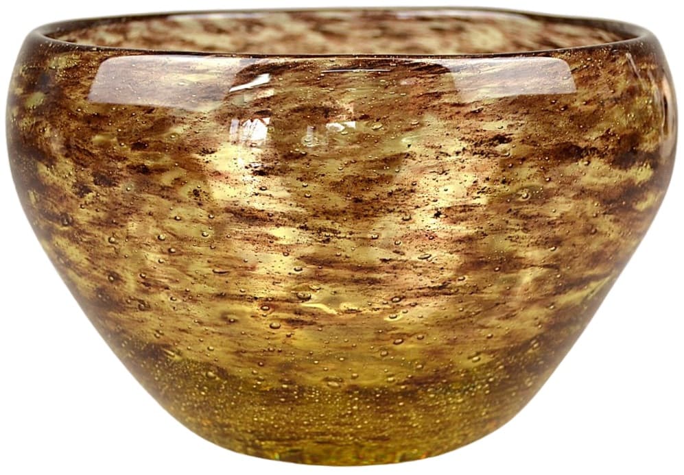 Bowl Cascada, golden glass, by A. Gunnar, Sweden, 1960s.