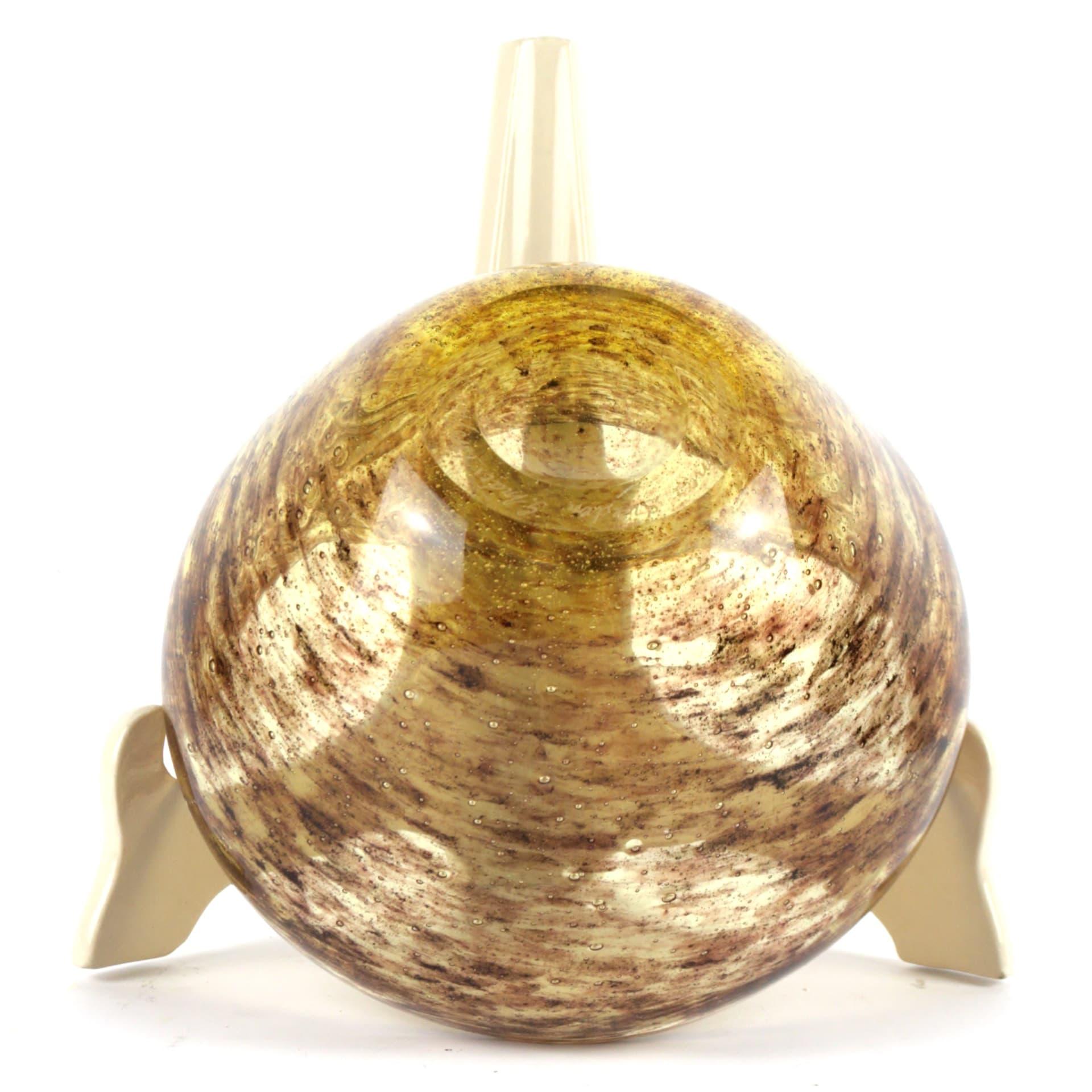 Bowl Cascada, golden glass, by A. Gunnar, Sweden, 1960s. - 706