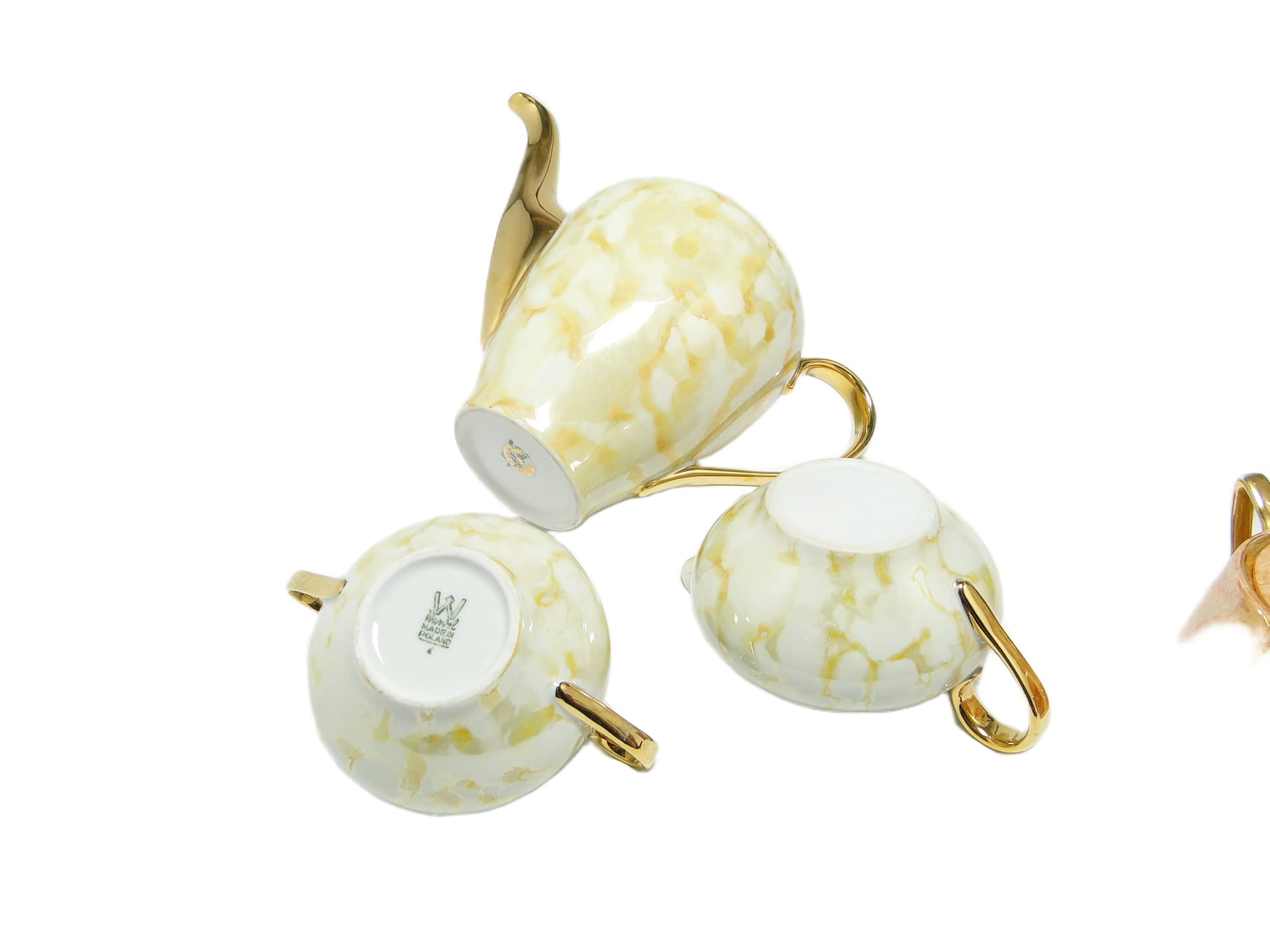 Zestaw mlecznik i cukiernica Julita, modernizm, porcelana, Wawel, Polska, lata 70. - 95109