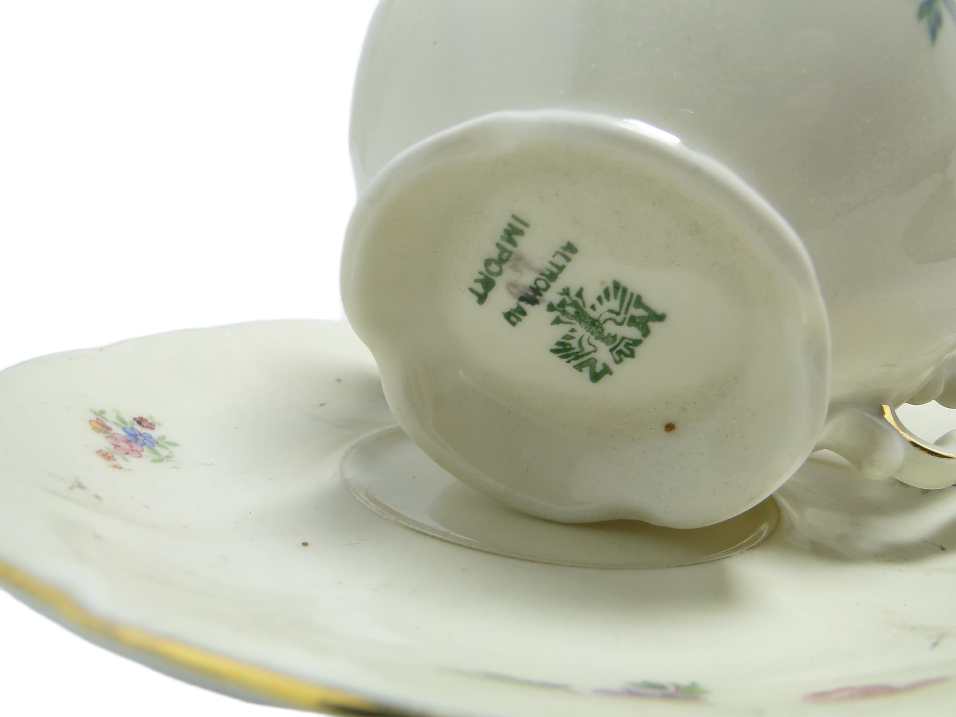 Filiżanka ze spodkiem Barok, porcelana ivory white, Niemcy, lata 30. - 95122