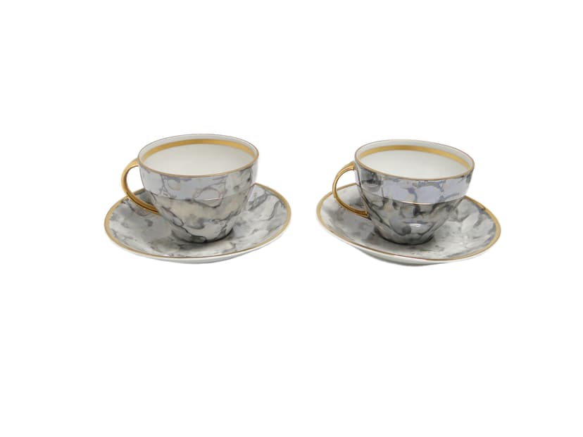 Para filiżanek Joanna, porcelana szara, Wawel, Polska, lata 70.