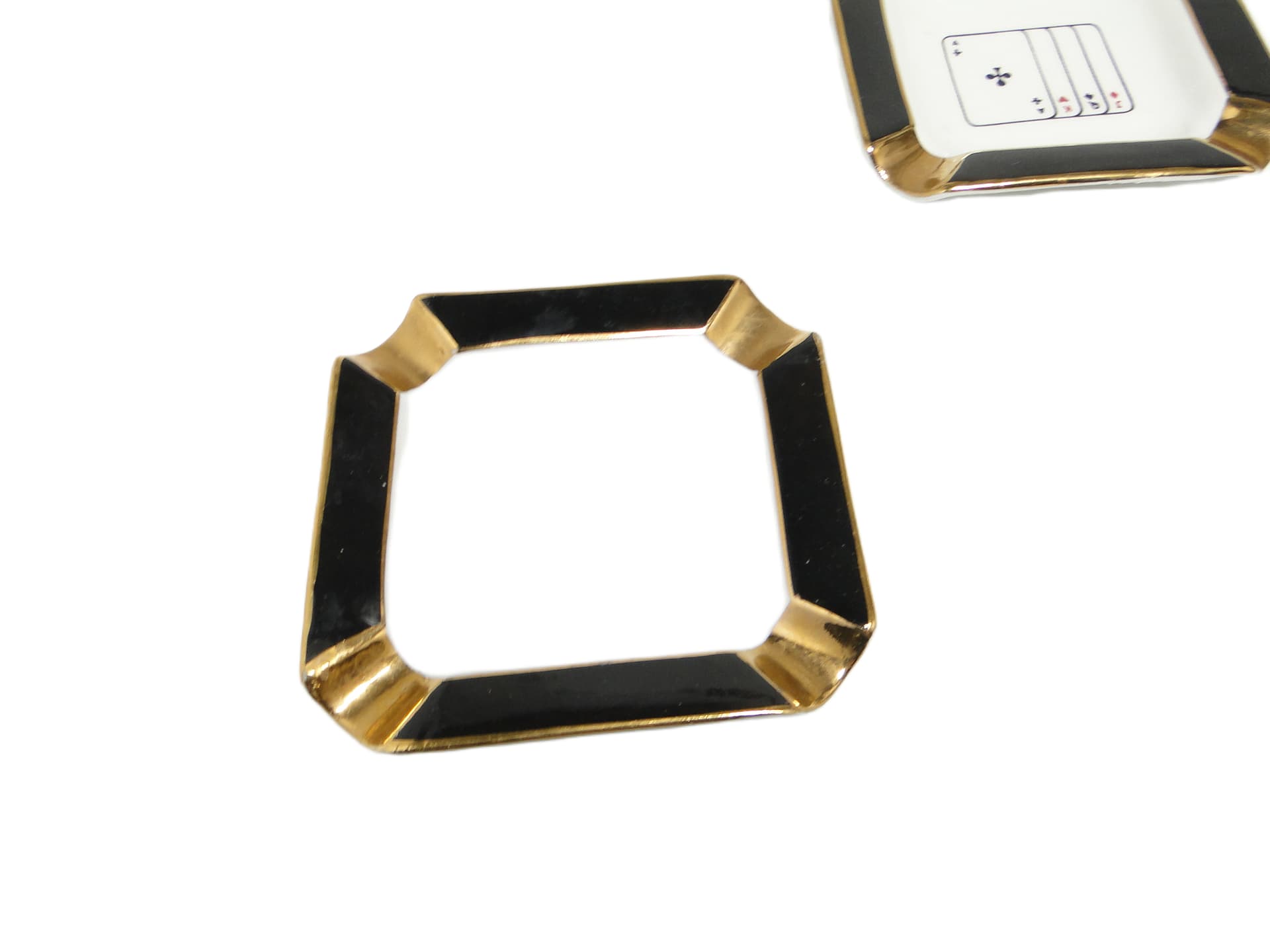 Zestaw trzech popielniczek brydżowych, mid-century modern, porcelana, Ćmielów, Polska, lata 60. - 95170