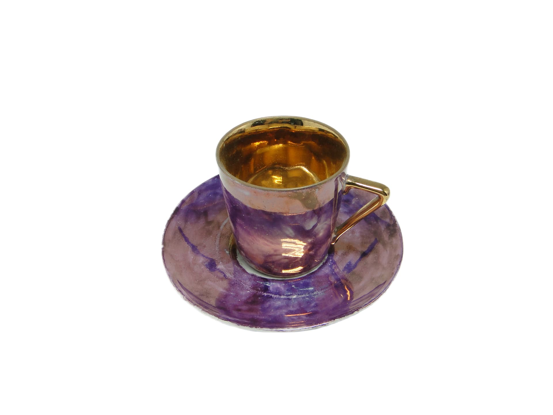 Cup and saucer, mid-century modern, porcelain, Poland, 1970s. - 95382