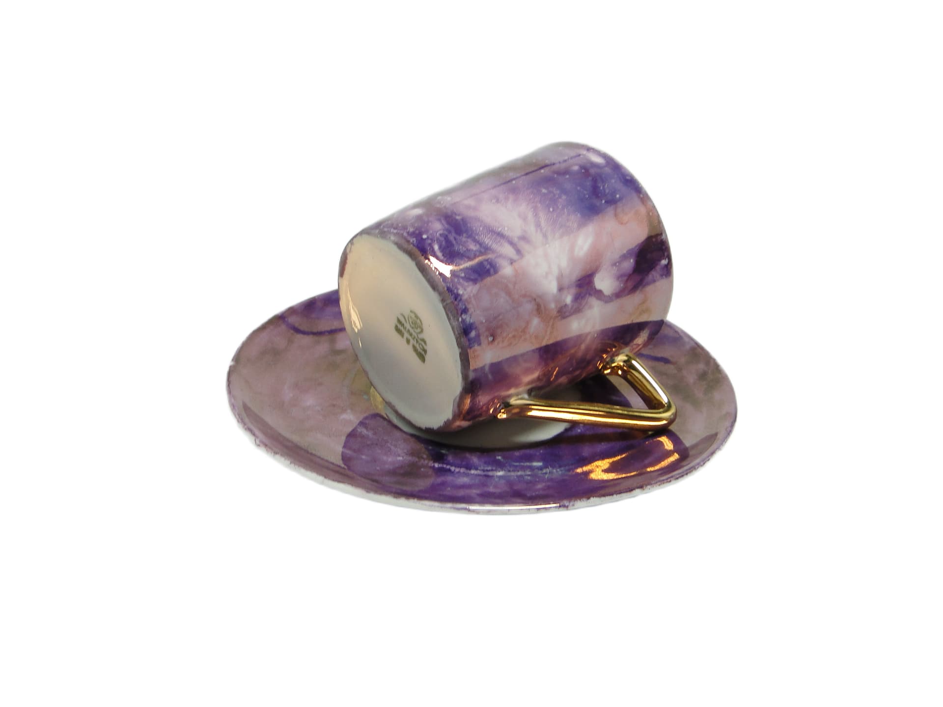 Cup and saucer, mid-century modern, porcelain, Poland, 1970s. - 95383