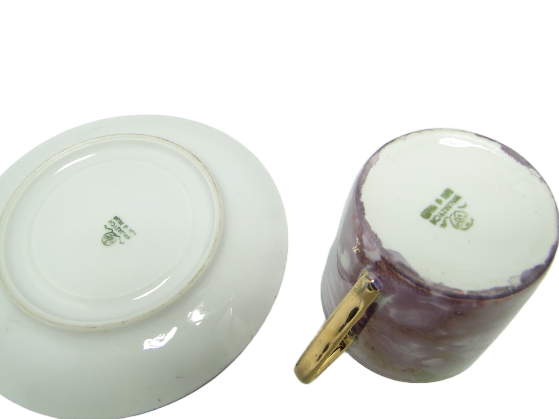 Cup and saucer, mid-century modern, porcelain, Poland, 1970s. - 95385