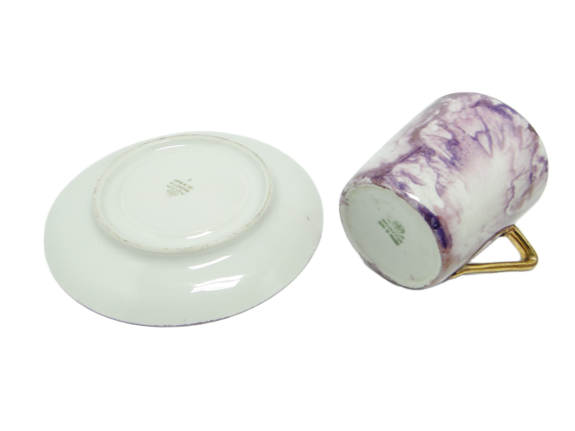 Filiżanka ze spodkiem, mid-century modern, porcelana, Polska, lata 70. - 95387