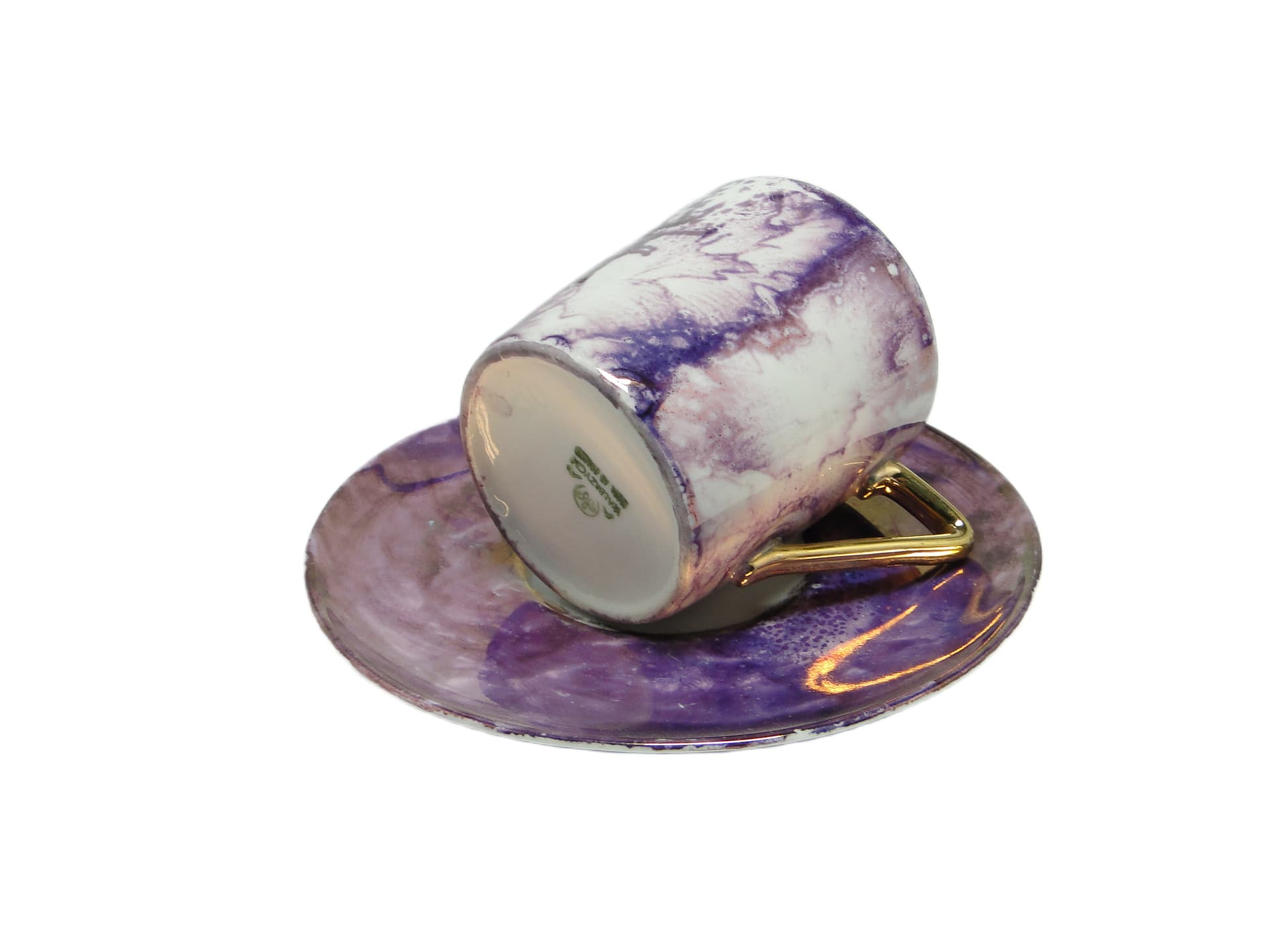 Filiżanka ze spodkiem, mid-century modern, porcelana, Polska, lata 70. - 95393