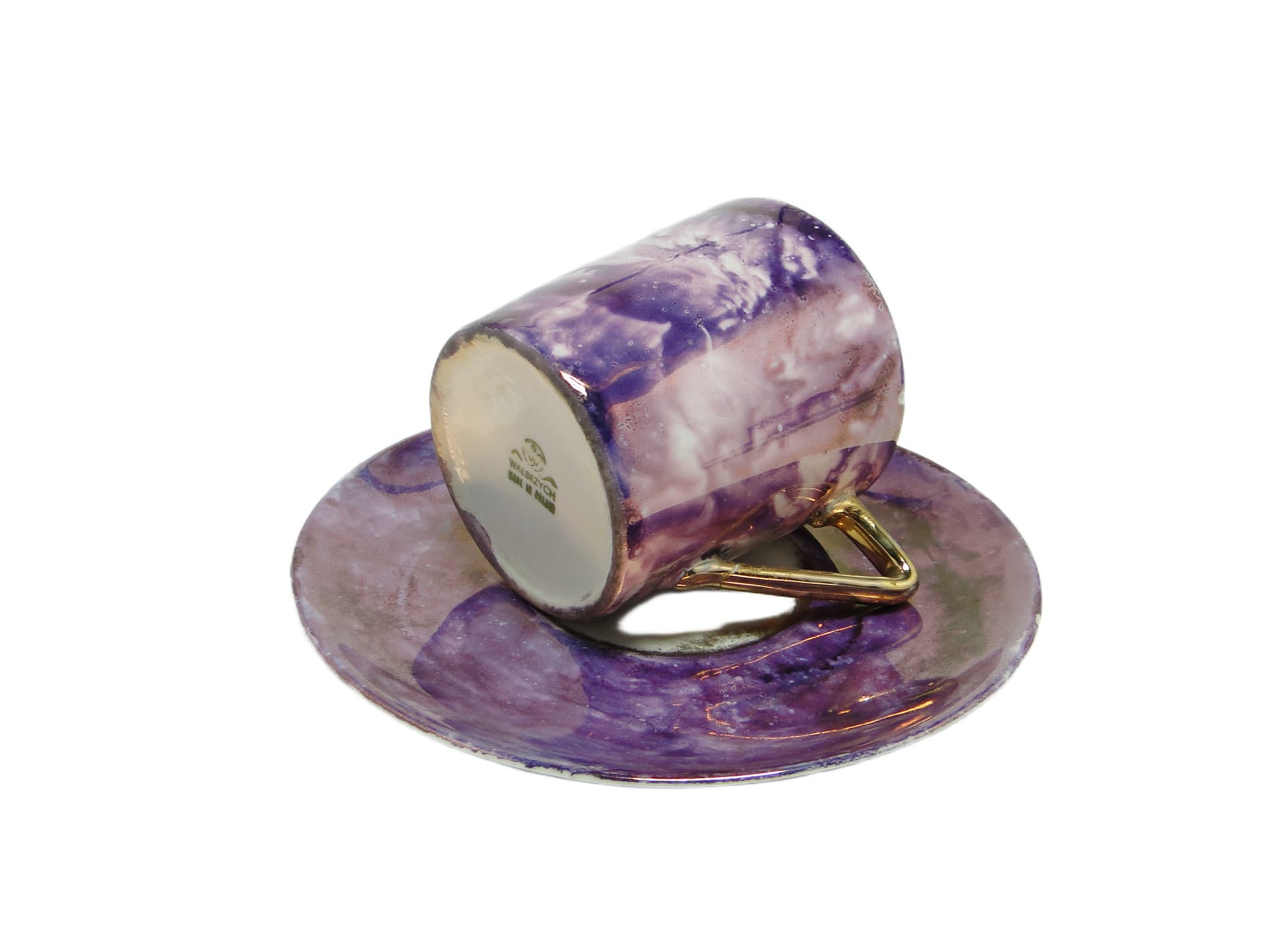 Filiżanka ze spodkiem Mid-century modern, porcelana, Polska, lata 70. - 95401