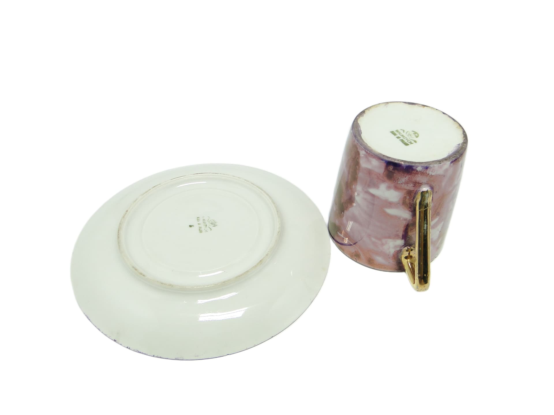 Filiżanka ze spodkiem Mid-century modern, porcelana, Polska, lata 70. - 95400